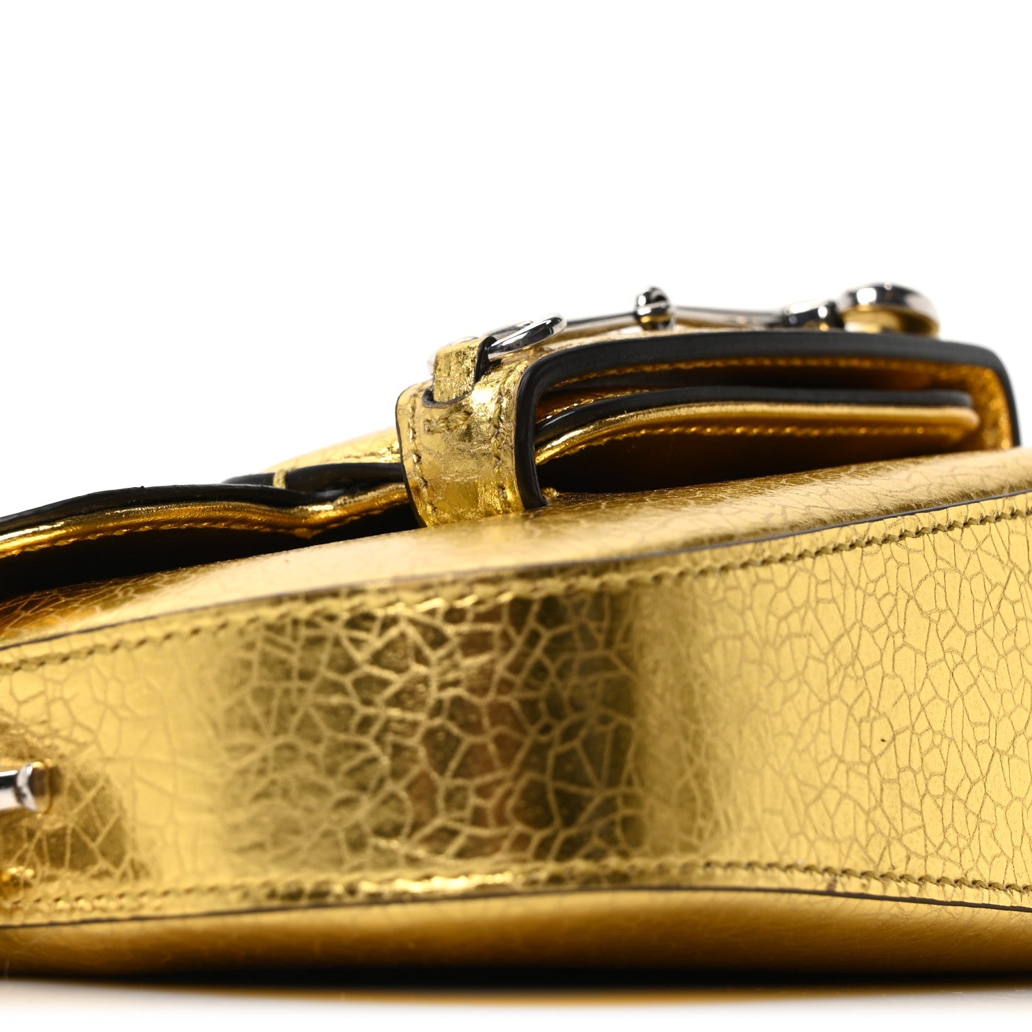 Metallic Calfskin Mini Horsebit 1955 Asymmetric Shoulder Bag Gold