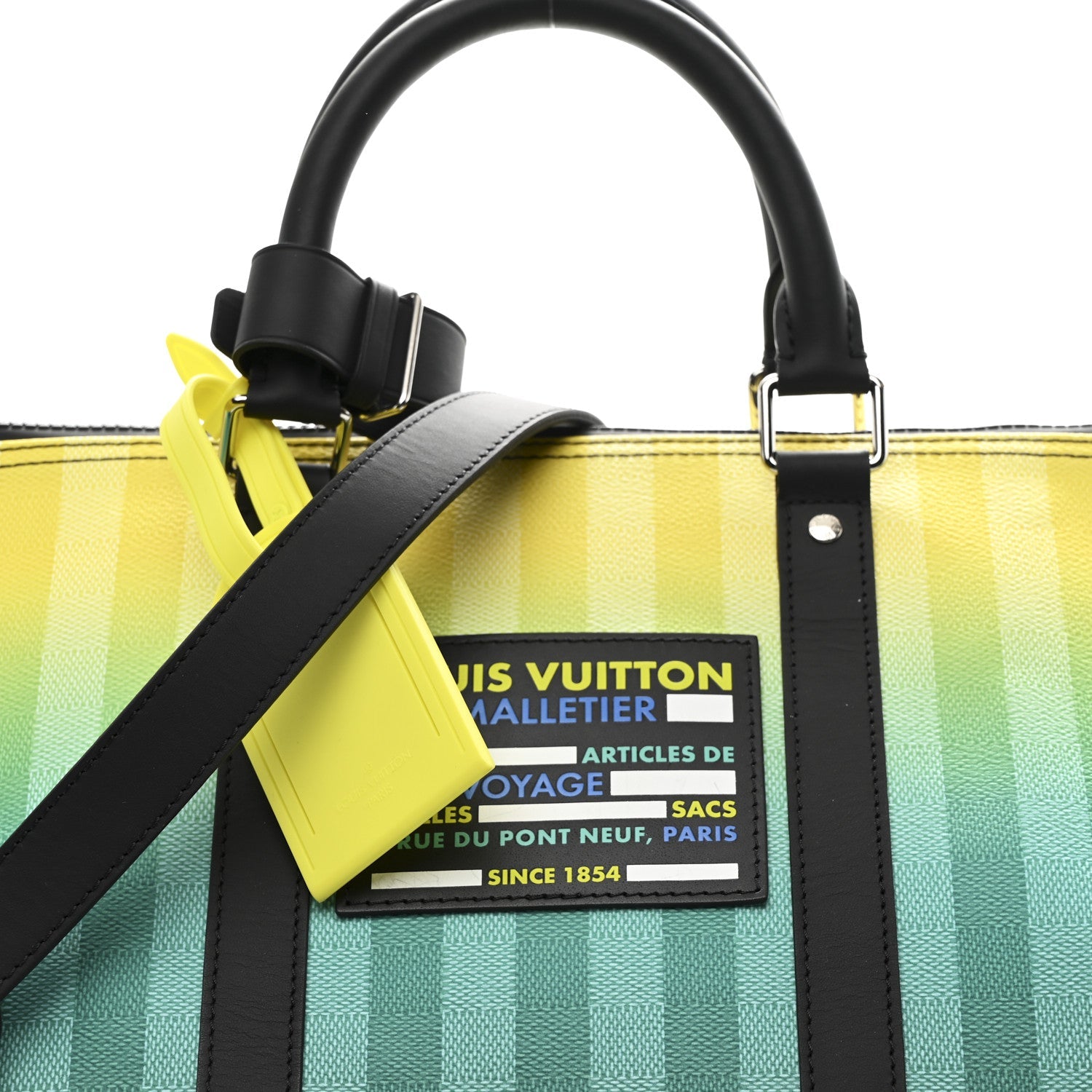 Damier Striped Keepall Bandouliere 50 Gradient Green