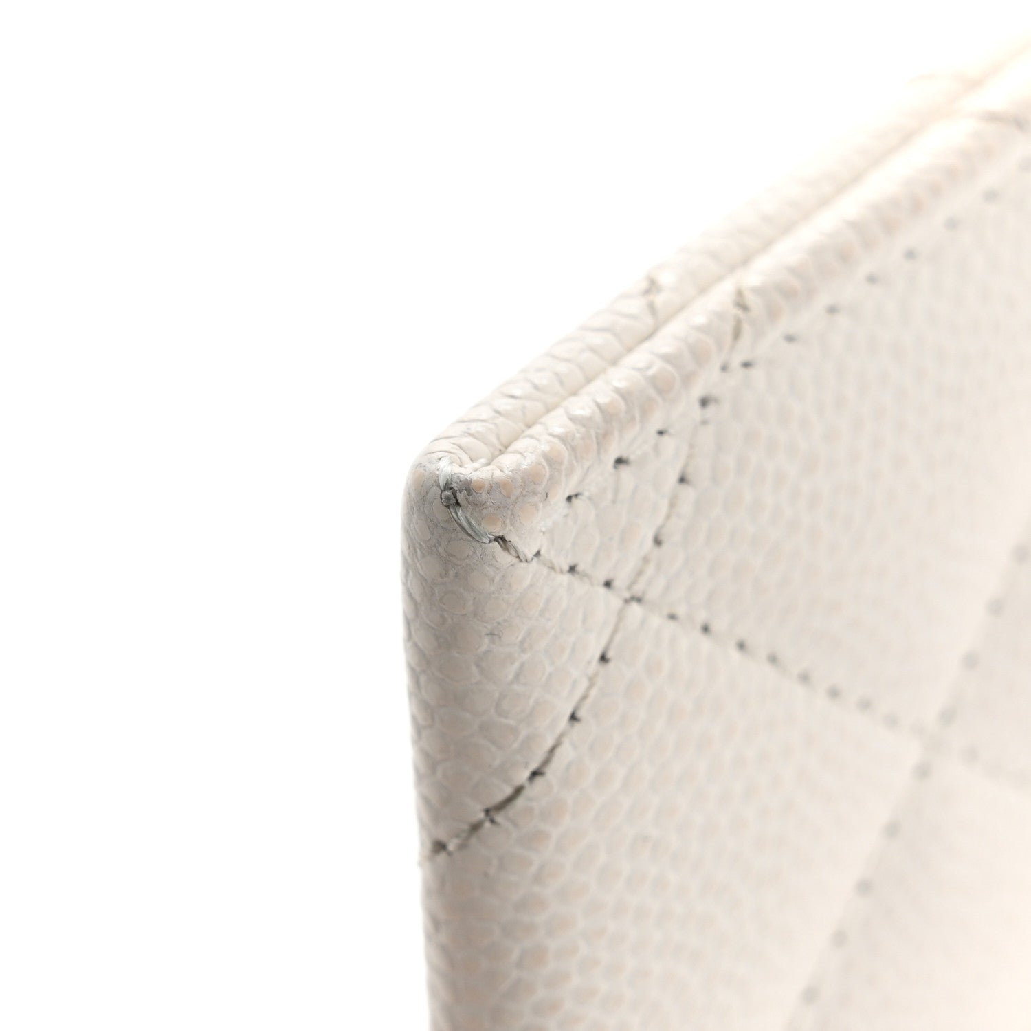Caviar Quilted Textured CC Card Holder White