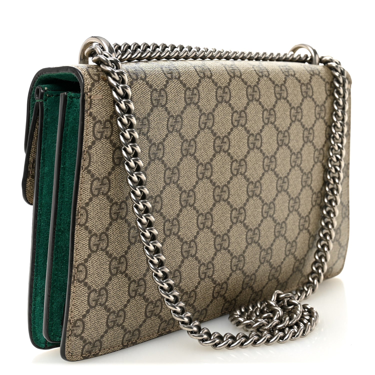 GG Supreme Monogram Willow Hill Embroidered Small Dionysus Shoulder Bag Emerald