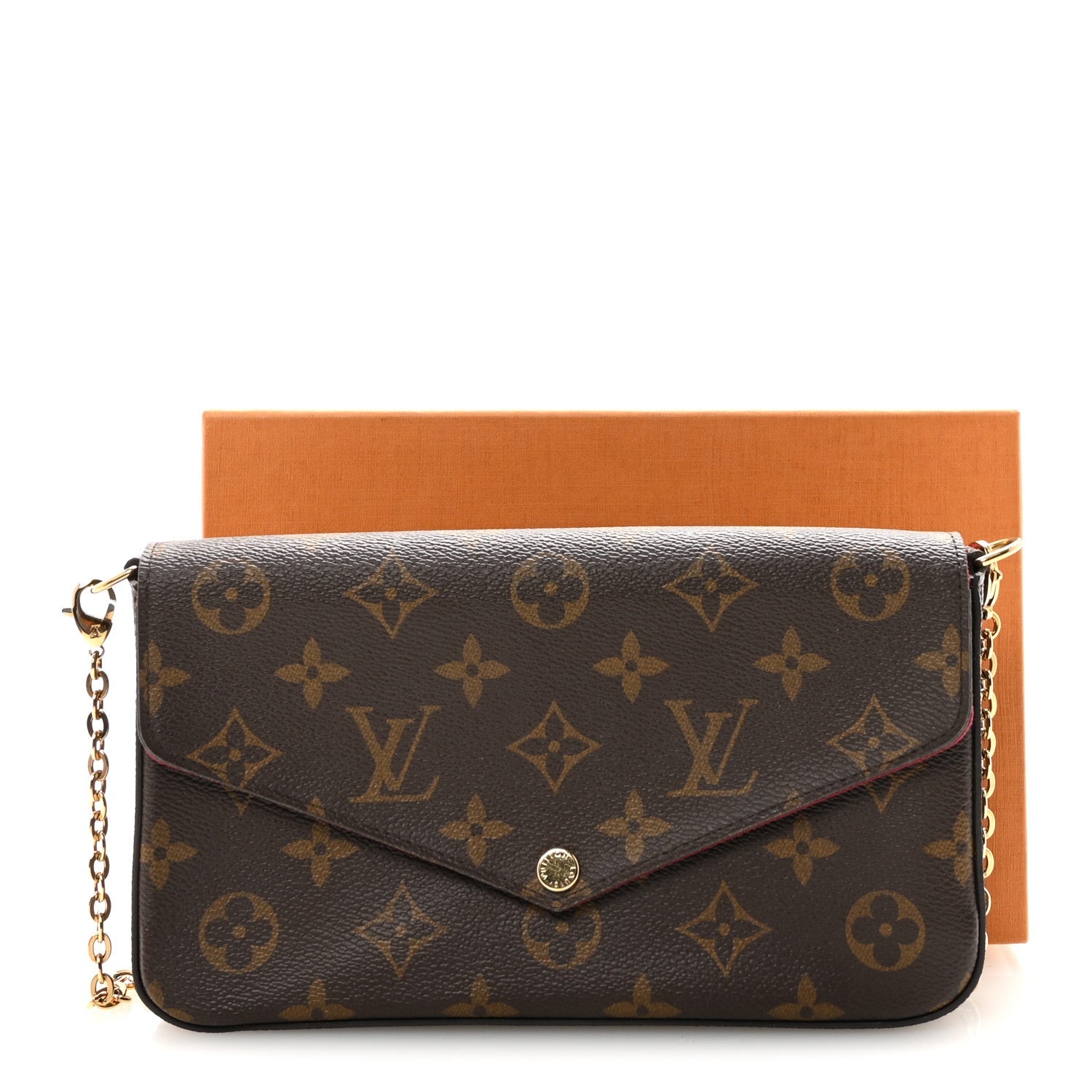 Monogram Pochette Felicie Chain Wallet Fuchsia