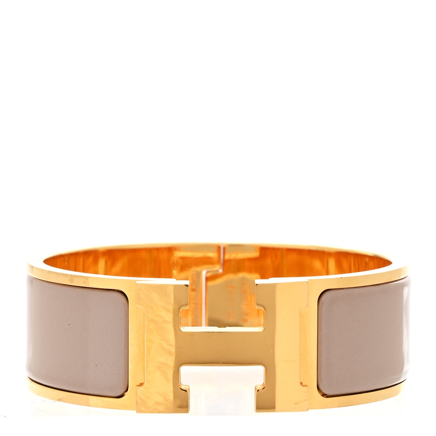 Enamel Wide Clic Clac H Bracelet Marron Glace