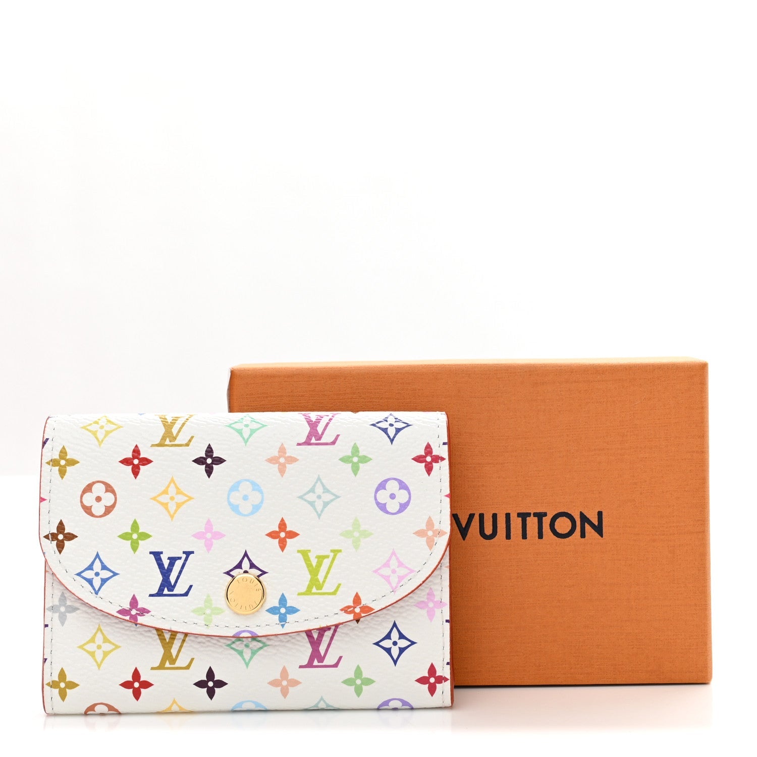 LV X TM Monogram Multicolor Rosalie Coin Purse White Kawaii Pink