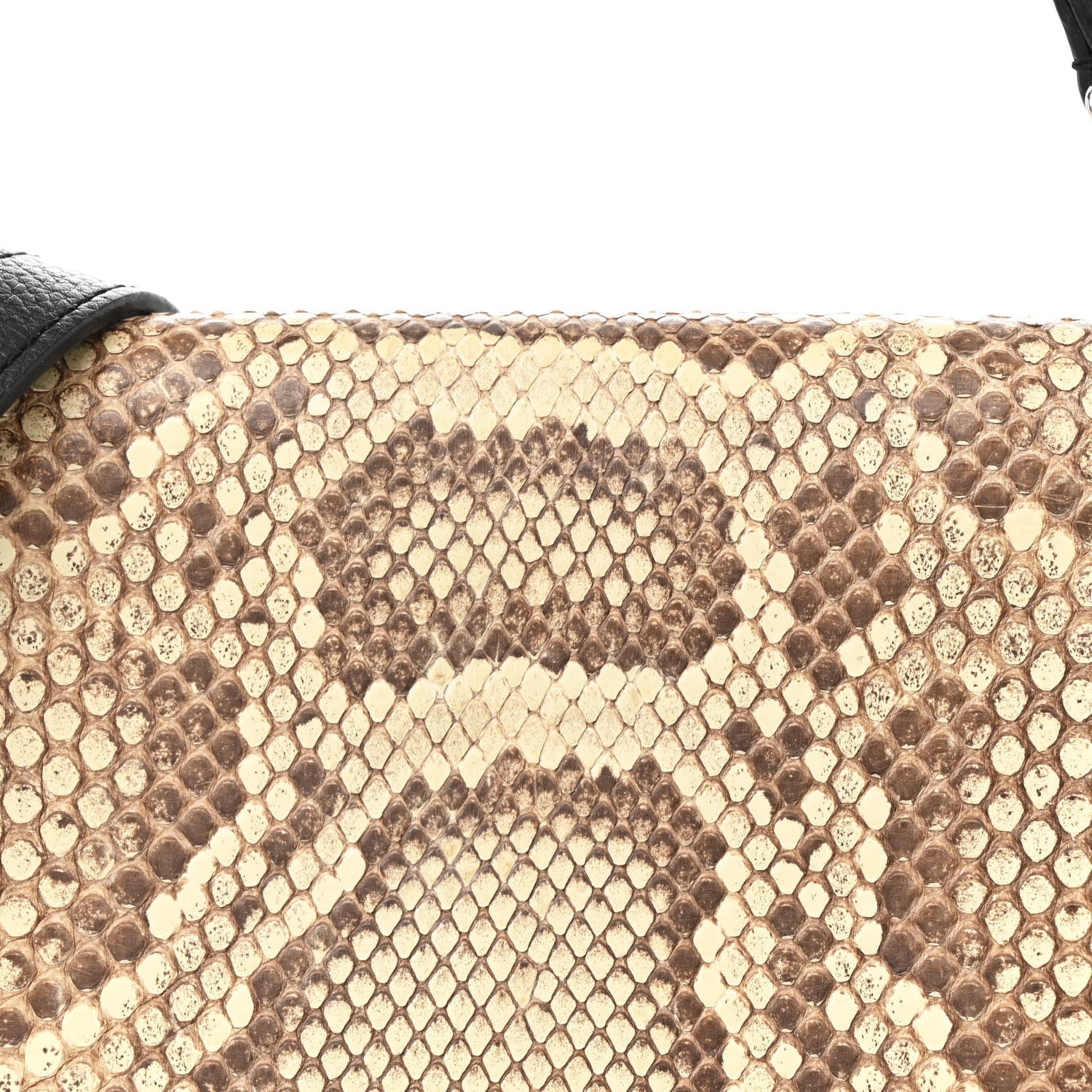 Snakeskin Lockme II Top Handle Black