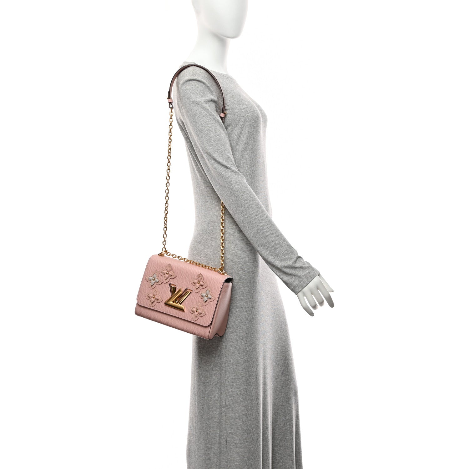 Epi Couture’s Flower Twist Shoulder Bag MM Rose Ballerine
