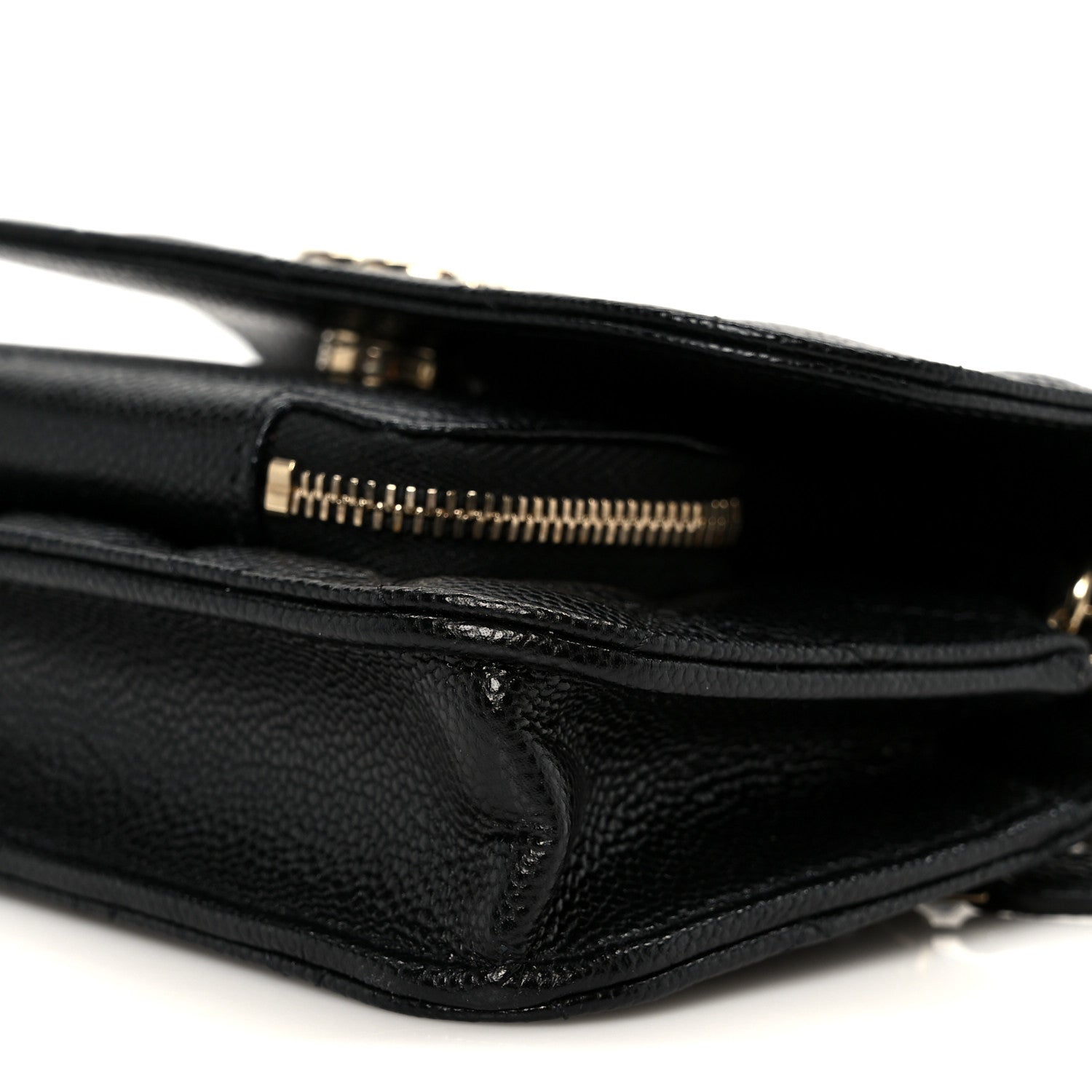 Caviar Quilted Business Affinity Clutch With Chain Black