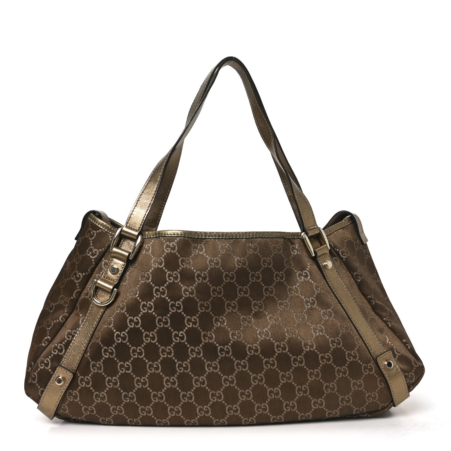 Satin Monogram Medium Abbey Shoulder Bag Bronze