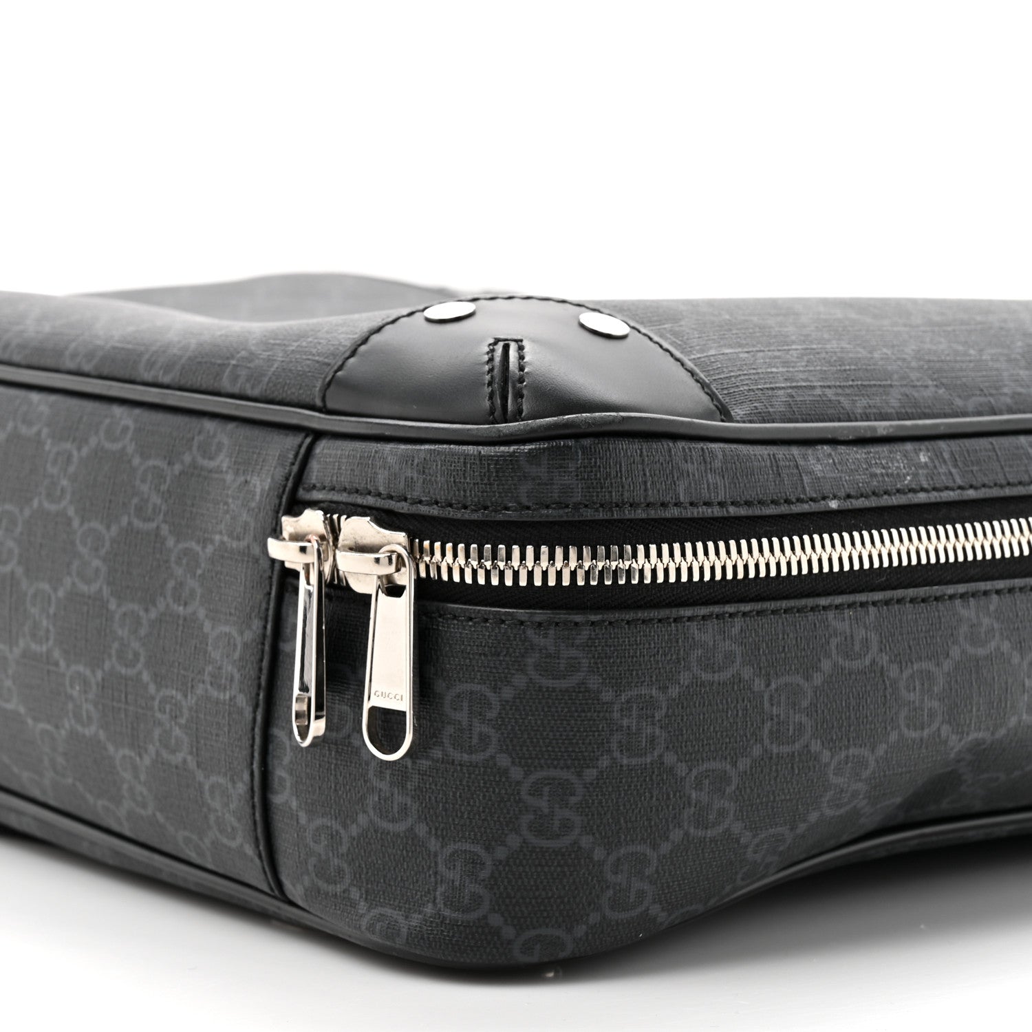 GG Supreme Monogram Briefcase Backpack Black Grey