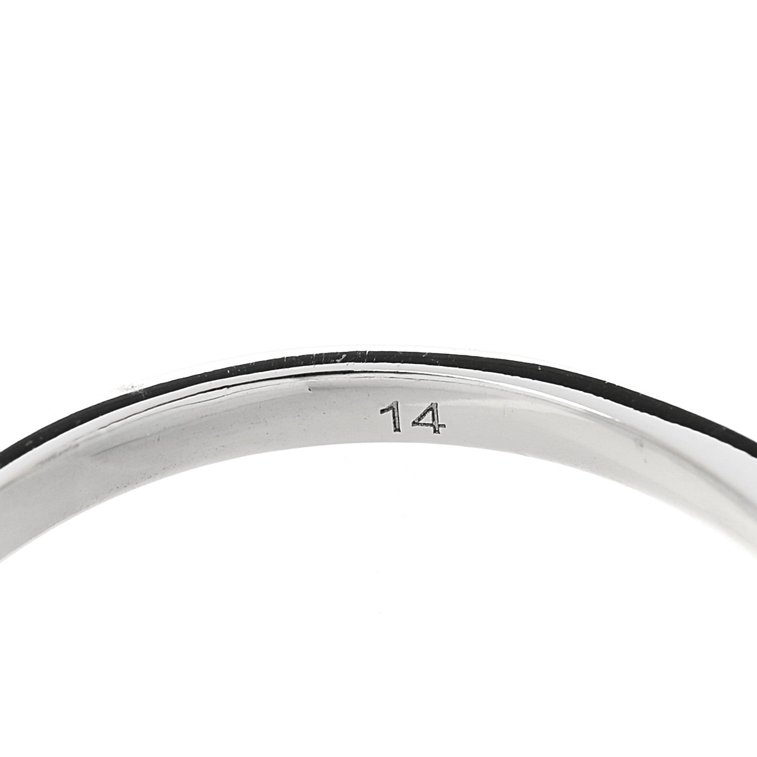 18K White Gold Diamond Heart Band Ring 54 6.75