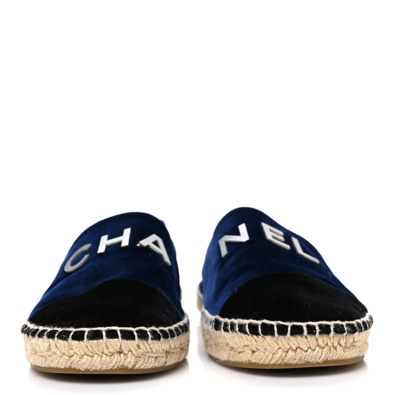 Velvet Logo Espadrilles 38 Navy Black