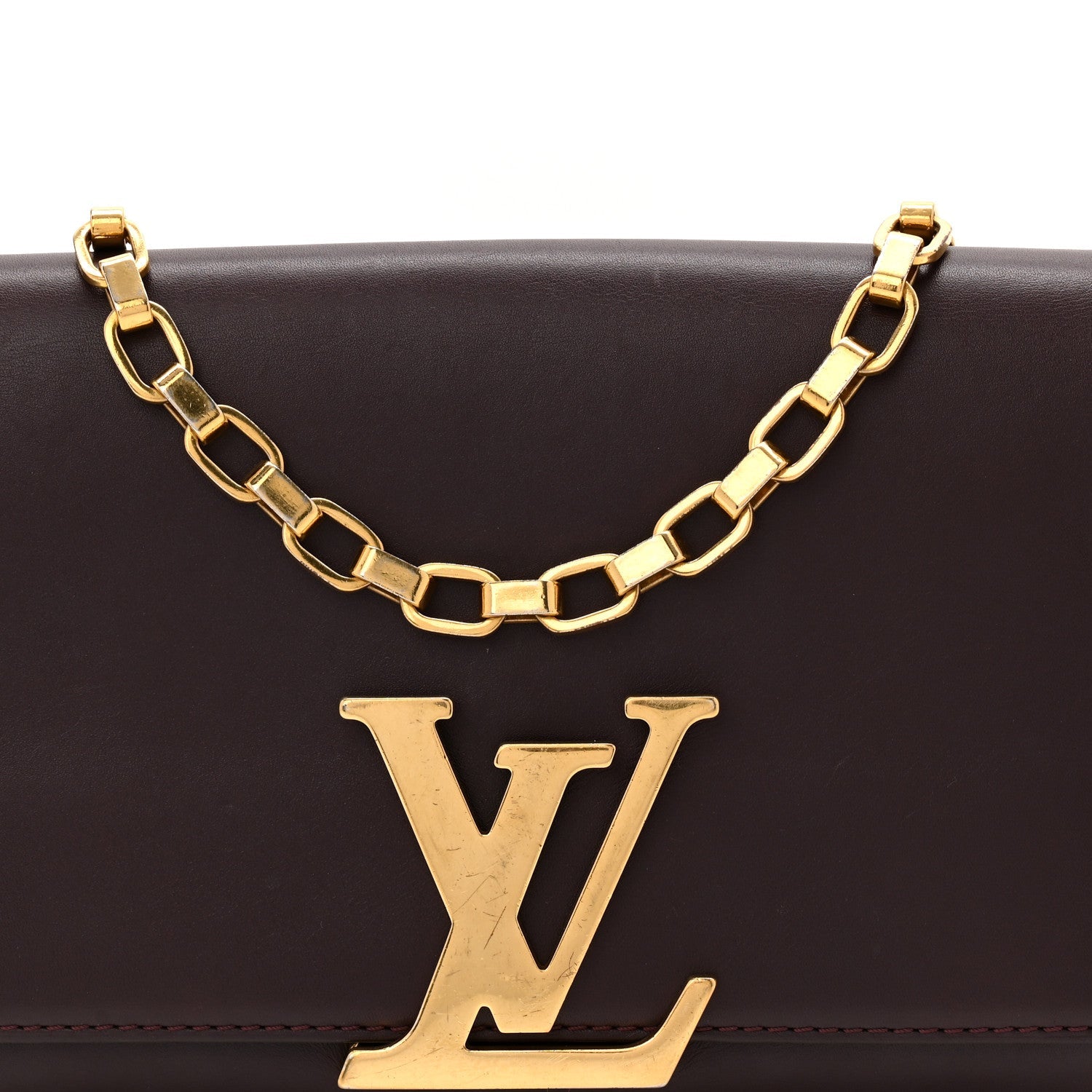 Calfskin Chain Louise GM Amarante