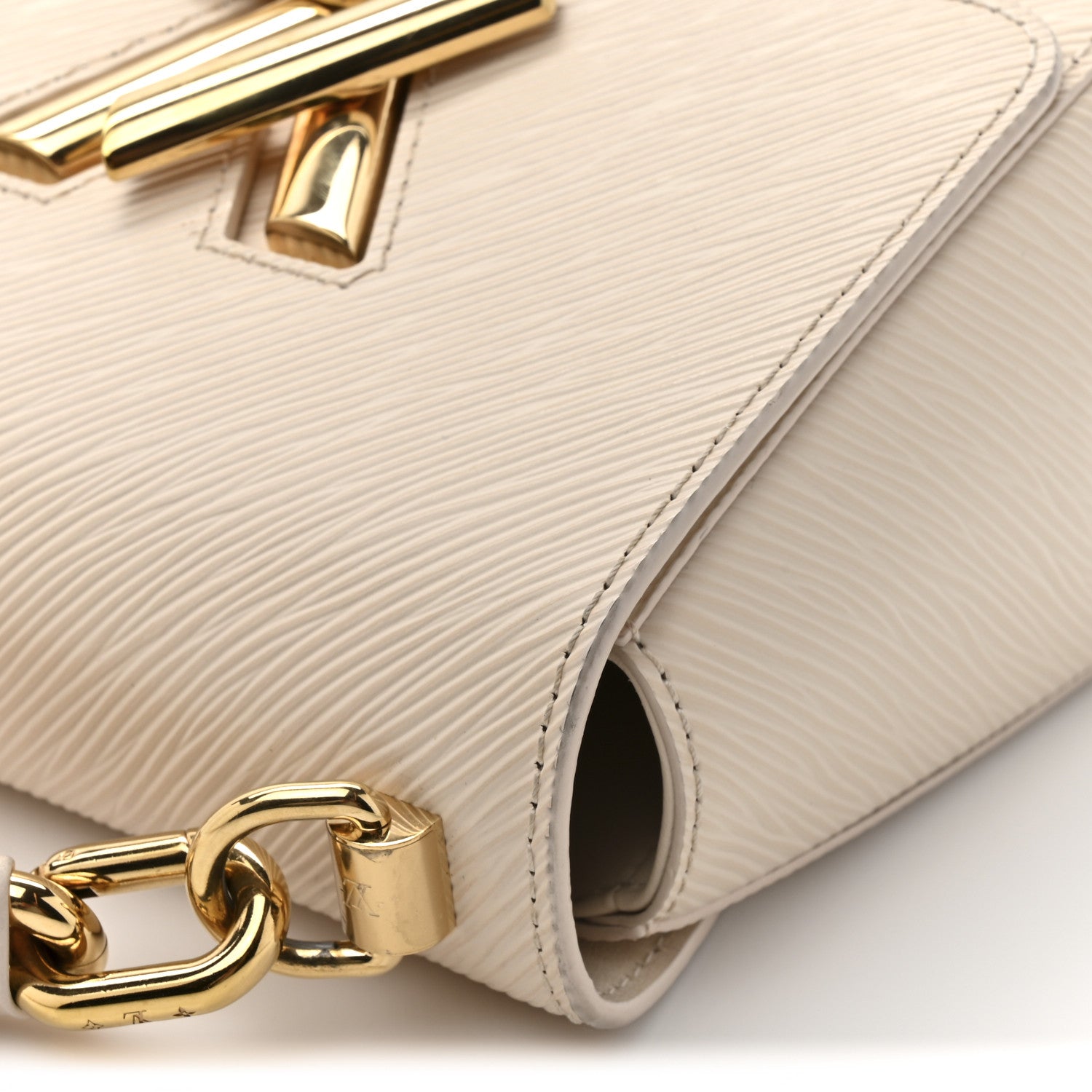 Epi Twist Braided Chain Shoulder Bag PM Quartz White