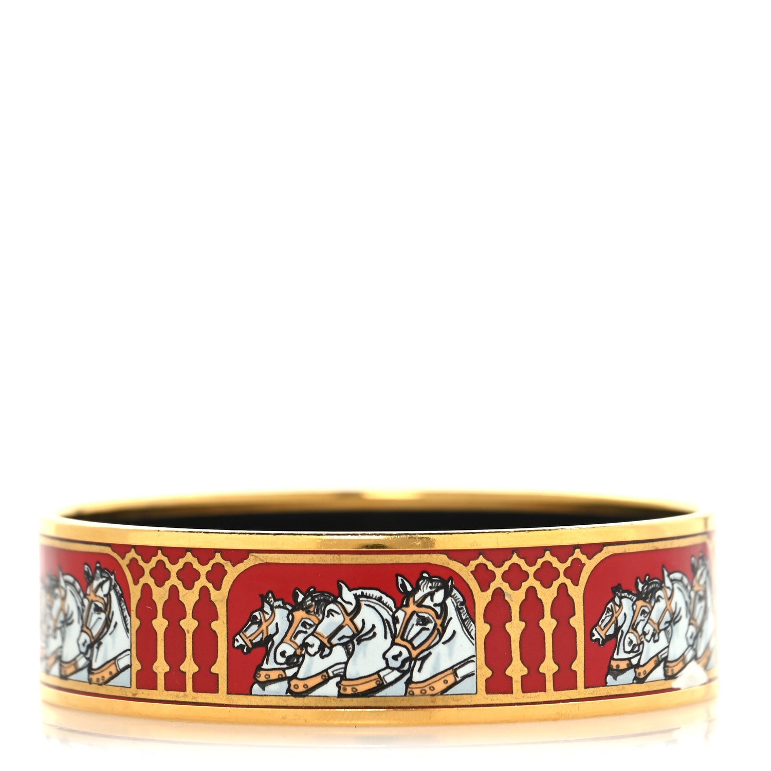 Enamel Printed Horses Wide Bracelet 70