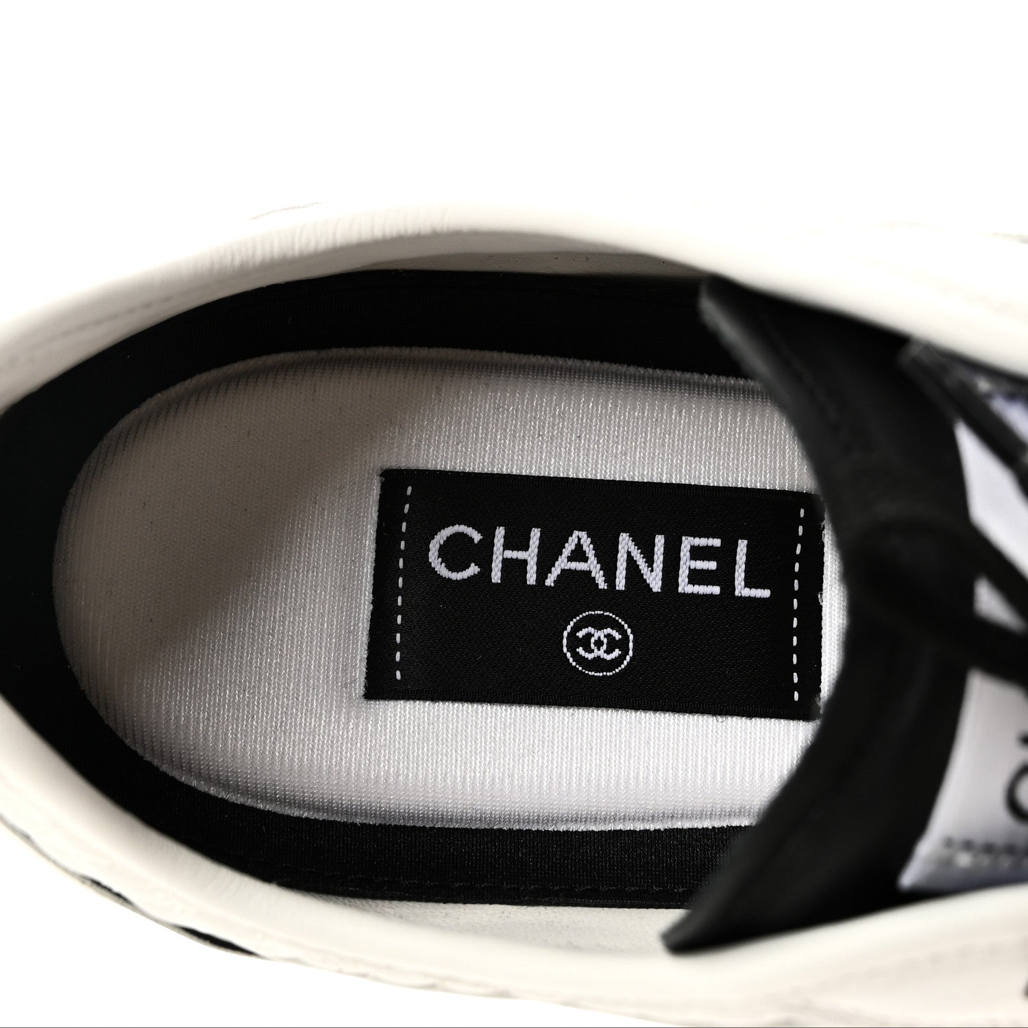 Calfskin Suede CC Mens Sneakers 43 White Beige Black