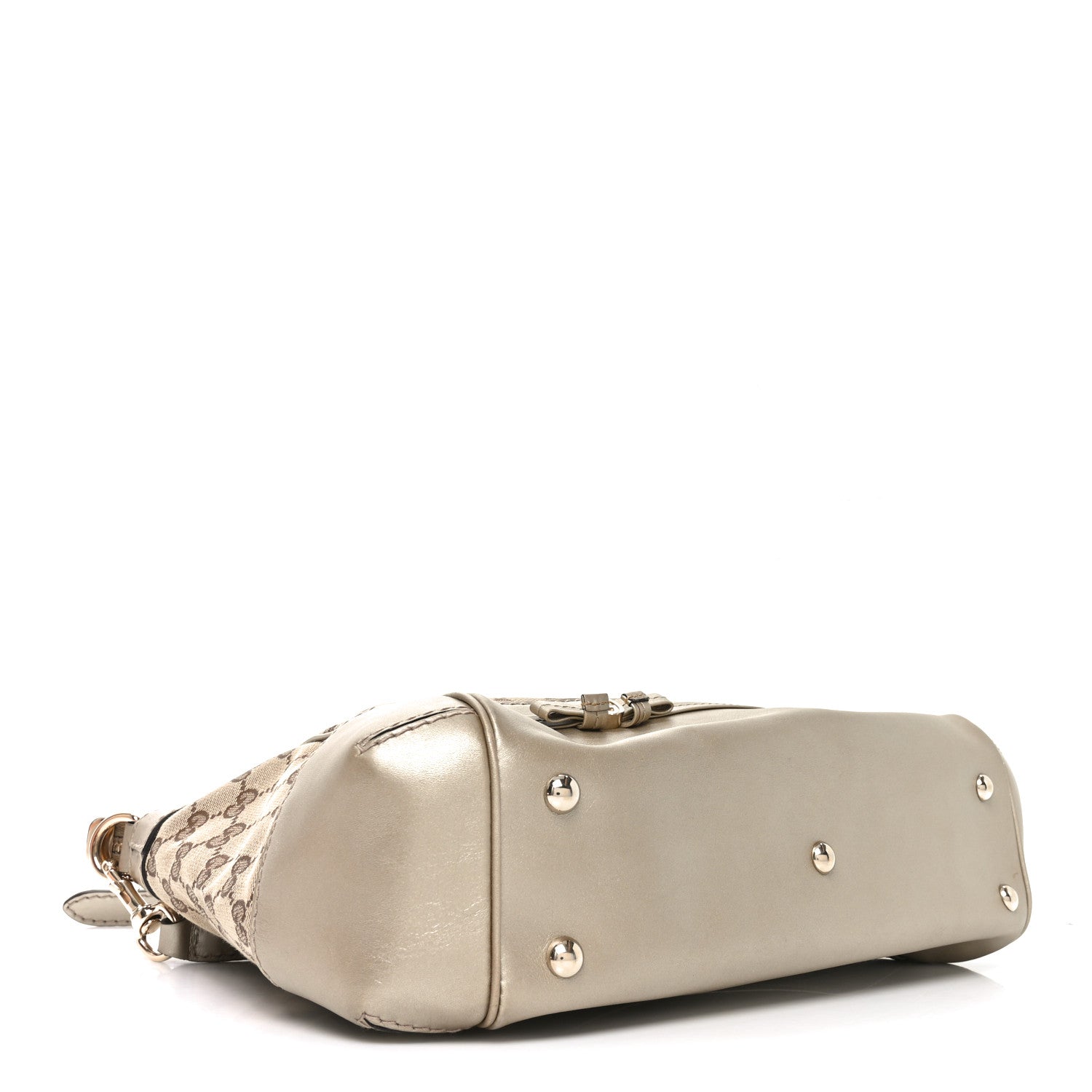 Monogram Mayfair Top Handle Satchel Gold Beige