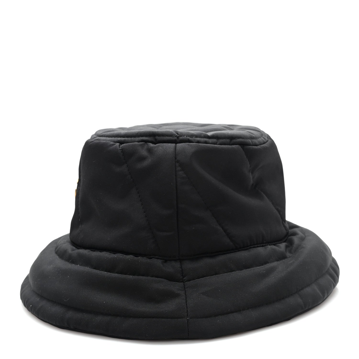 Nylon Quilted GG Bucket Hat M Black