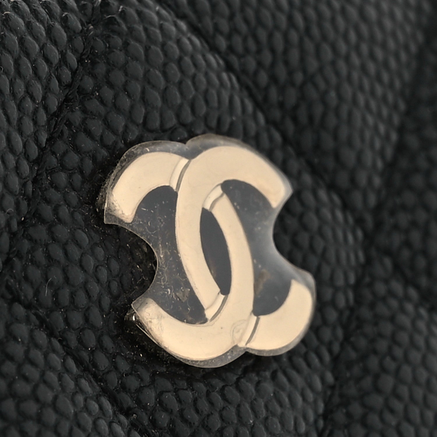 Caviar Quilted Small Curvy Pouch Cosmetic Case Black