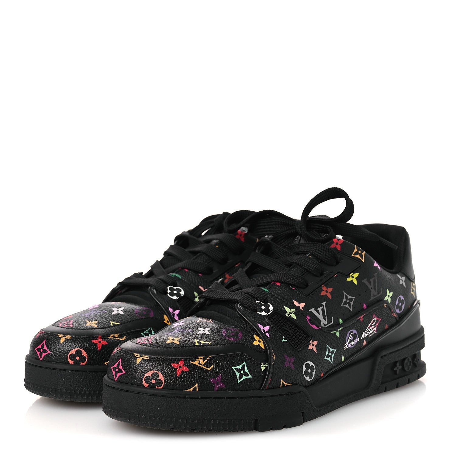 LV X TM Calfskin Monogram Multicolor Womens LV Trainer Sneakers 40 Black