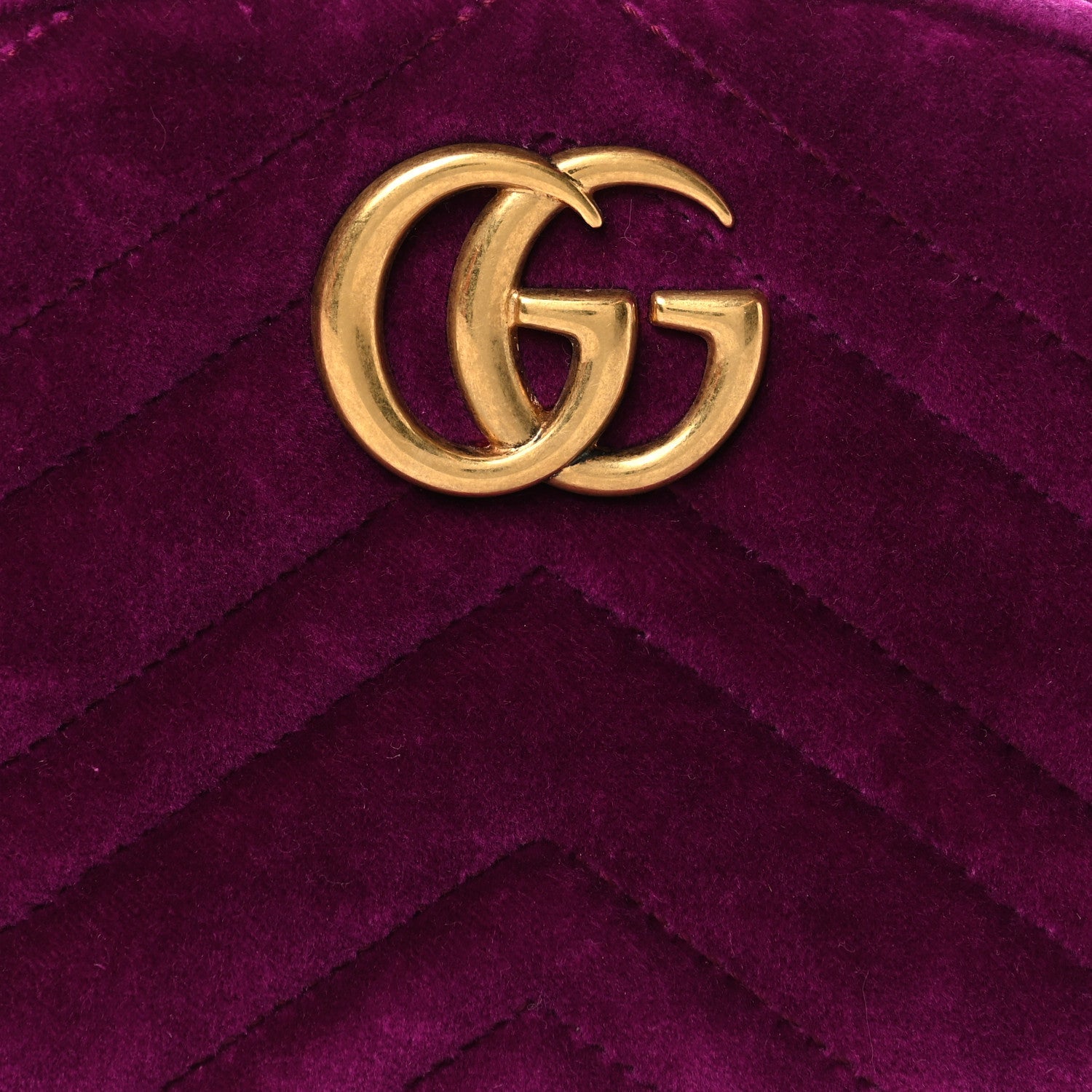 Velvet Matelasse GG Marmont Belt Bag 85 34 Fuchsia Violet Cyclamen