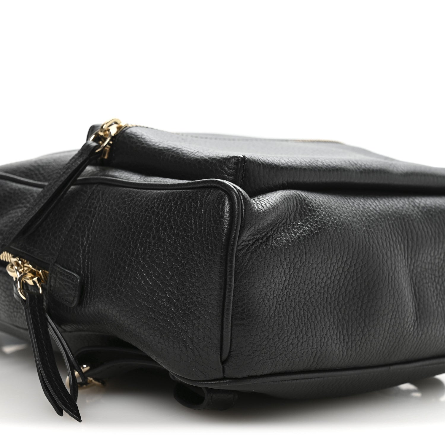 Pebbled Calfskin Soho Chain Backpack Black