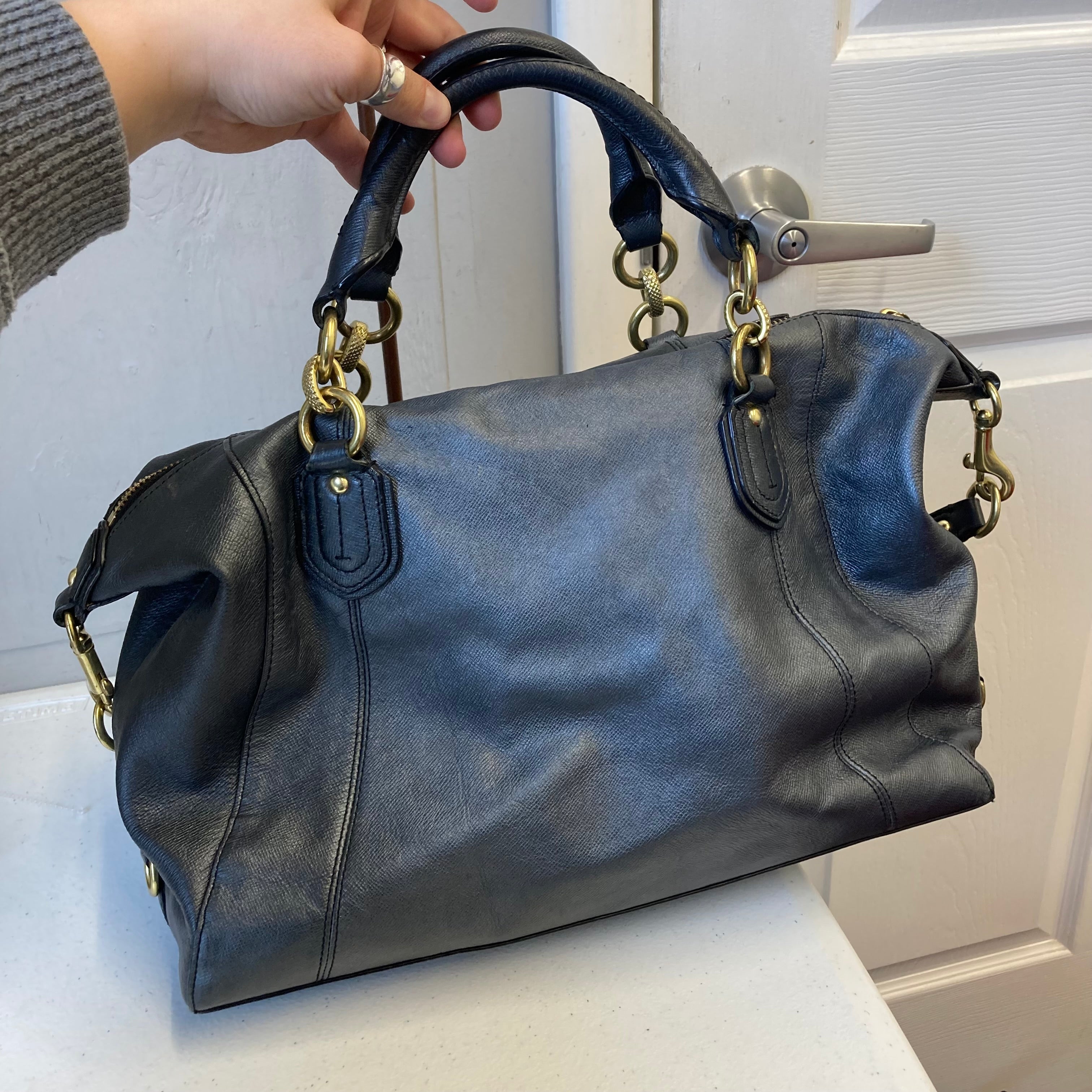 Handbag Designer By Coach In Blue, Size:Medium