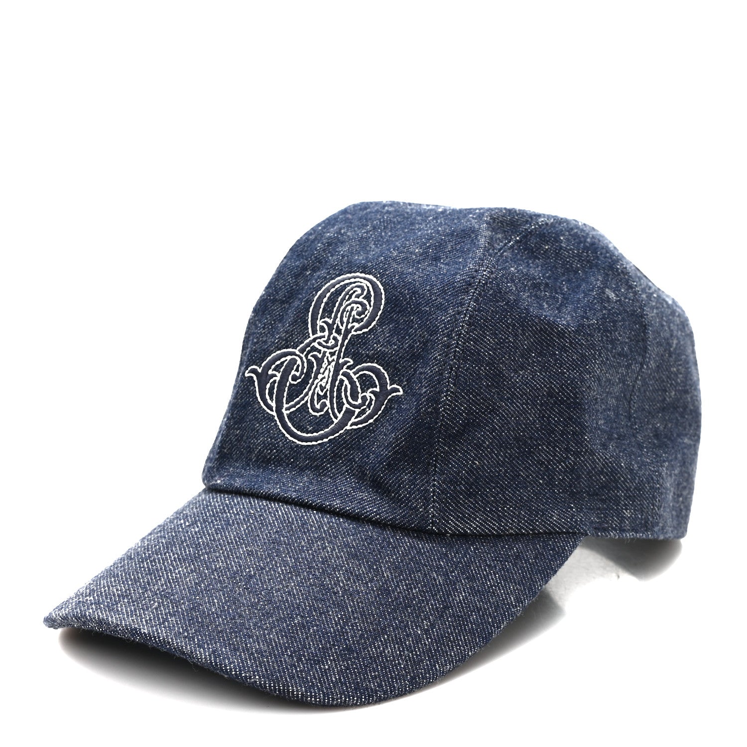 Cotton Denim Embroidered Davis Emile Hat 56 Indigo