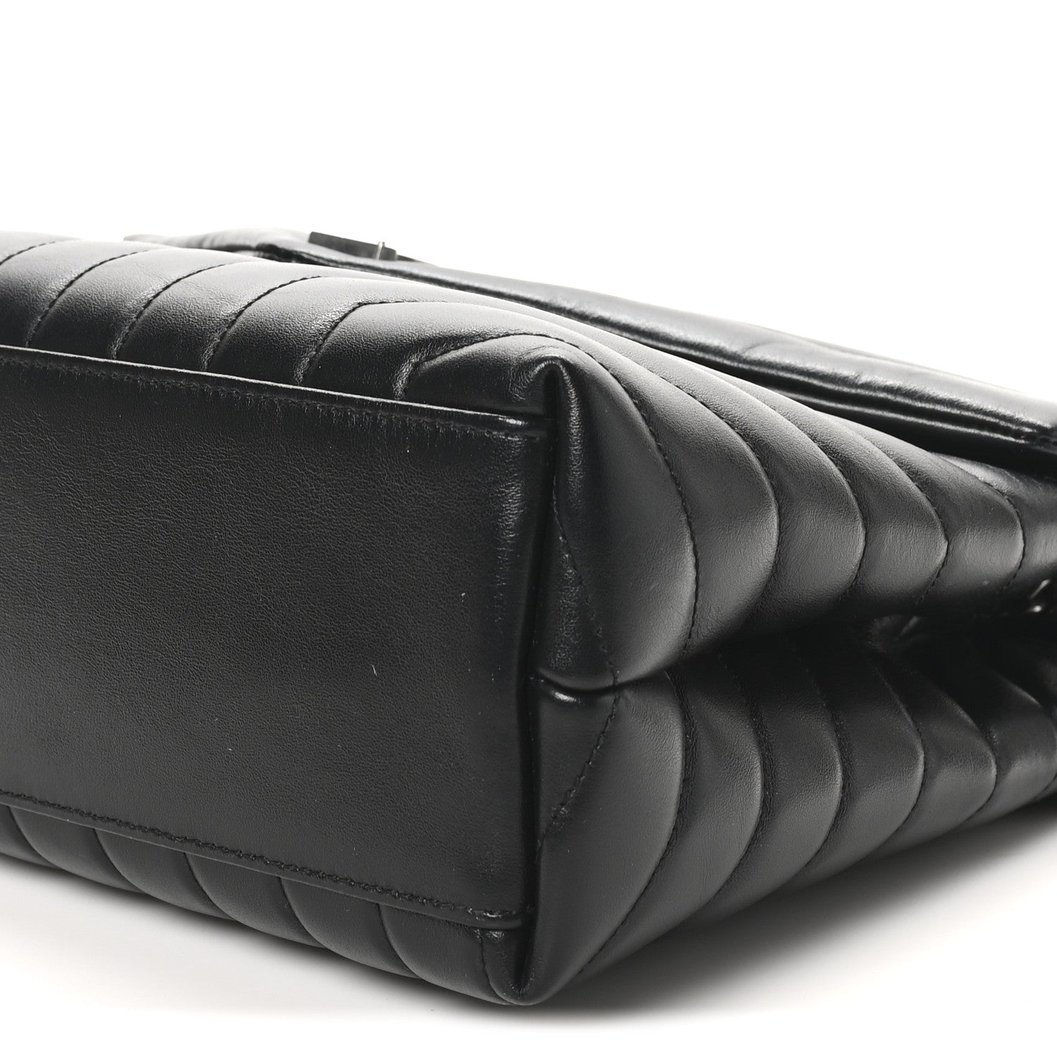 Calfskin Y Quilted Monogram Medium Loulou Chain Satchel Black