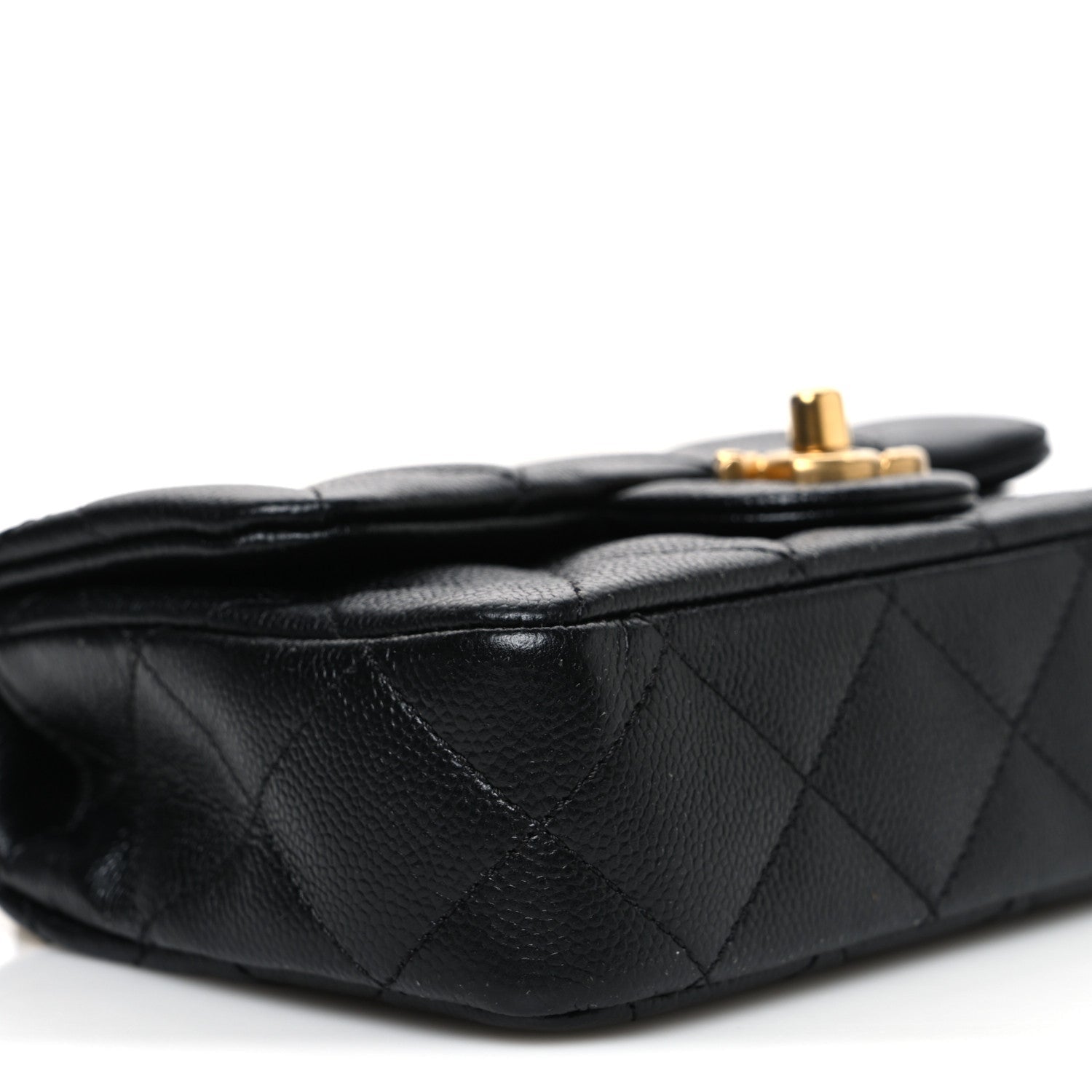 Caviar Quilted Mini Sweetheart Rectangular Flap Black