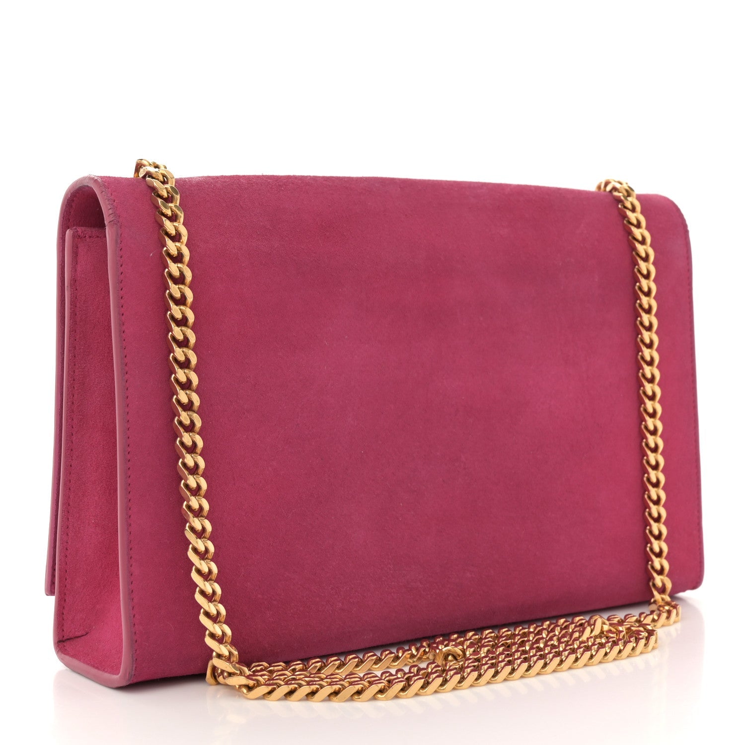 Suede Medium Monogram Kate Tassel Shoulder Bag Lipstick Fuchsia