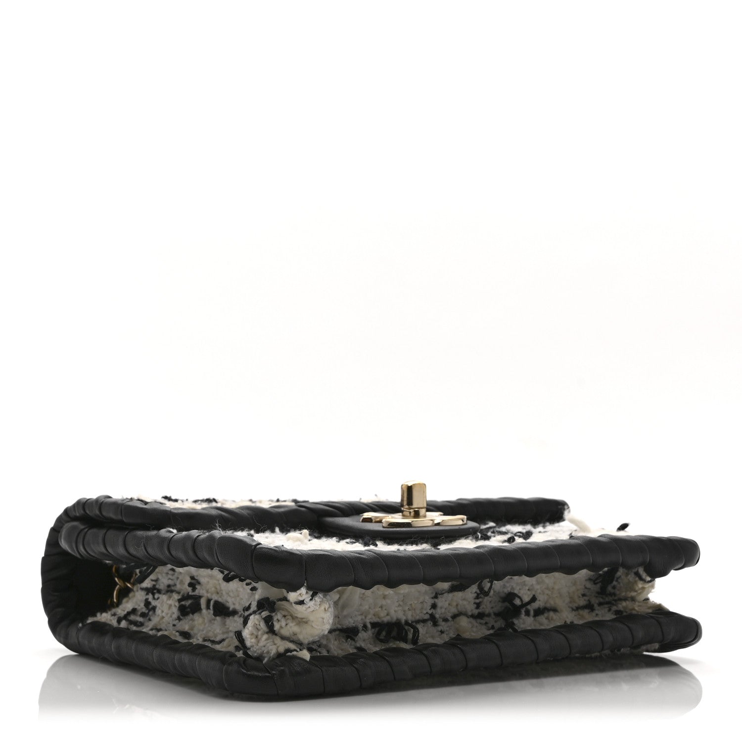 Tweed Braided Calfskin Mini My Own Frame Flap Grey Black