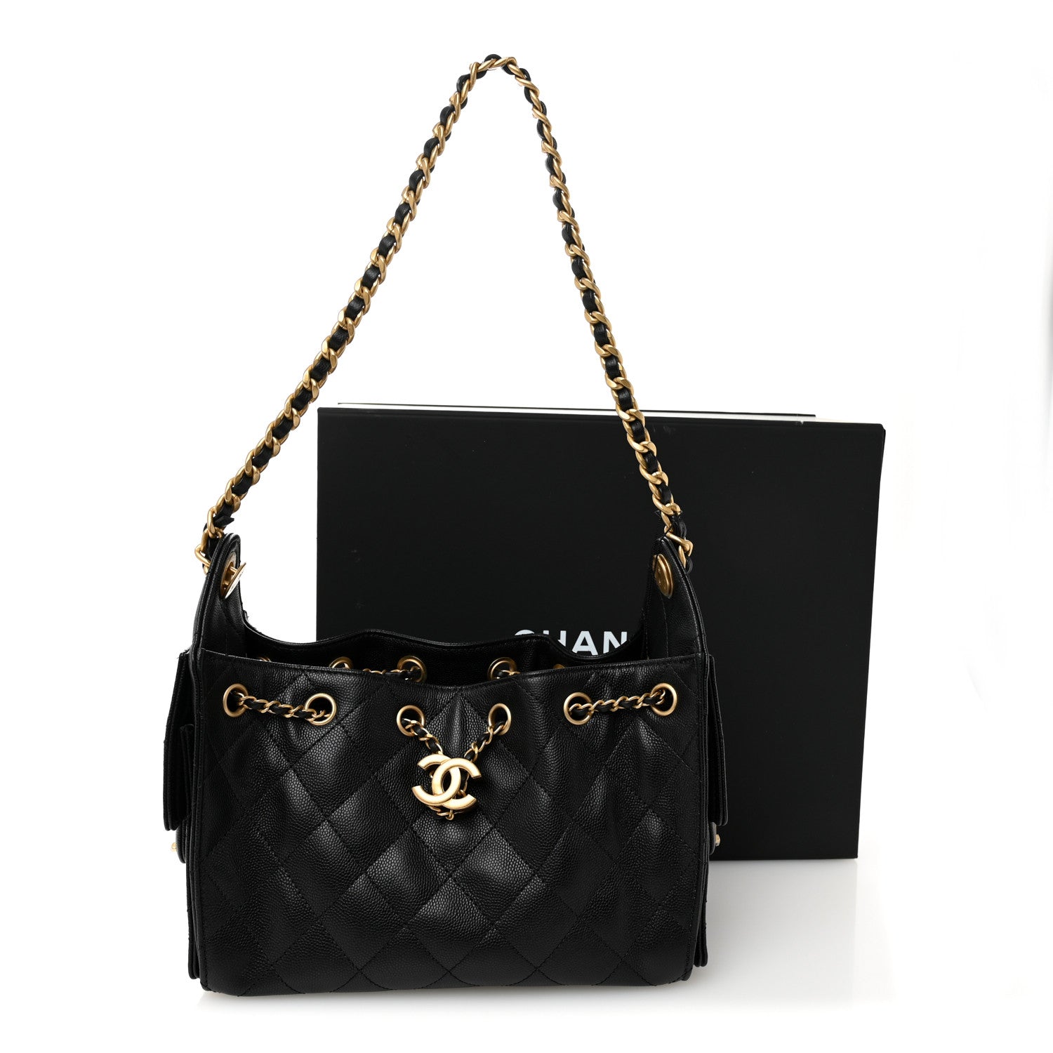 Caviar Quilted Mini Chanel 25 Handbag Black