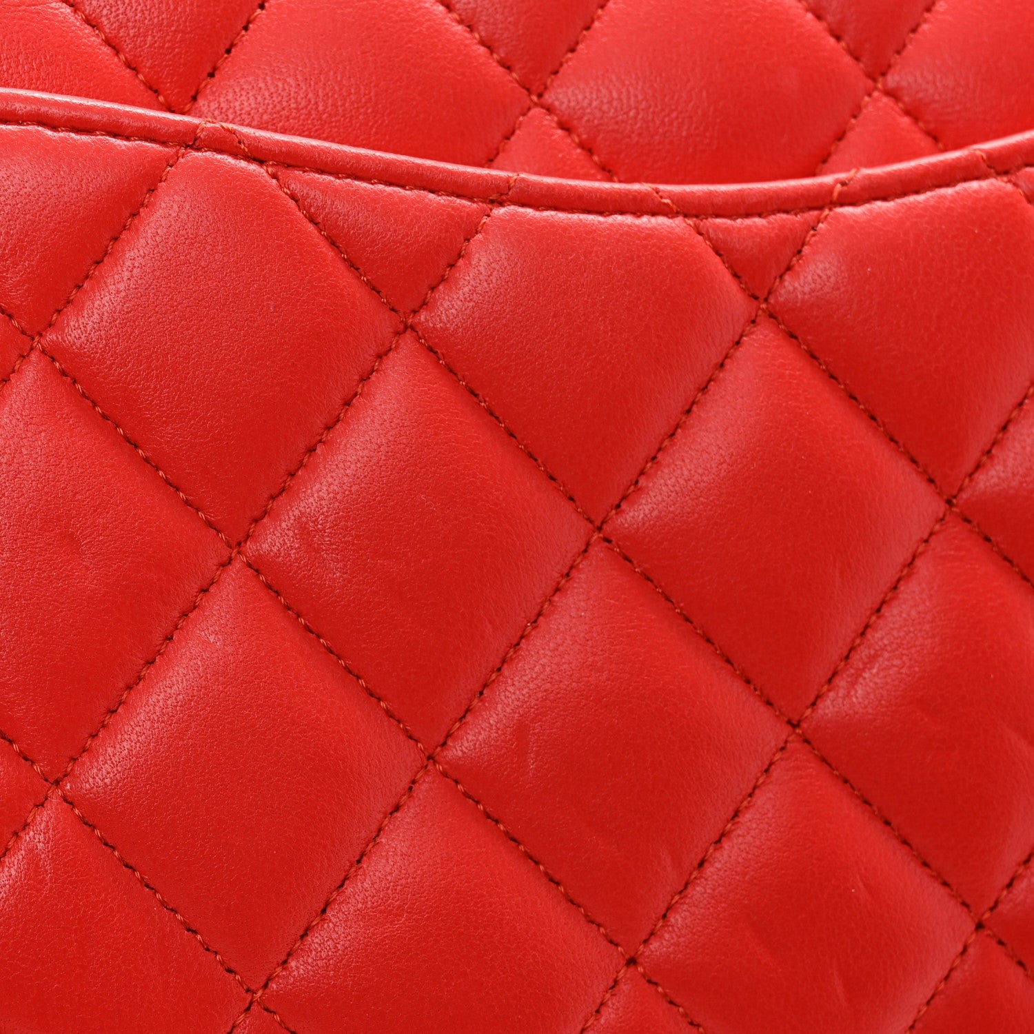 Lambskin Quilted Medium Double Flap Red
