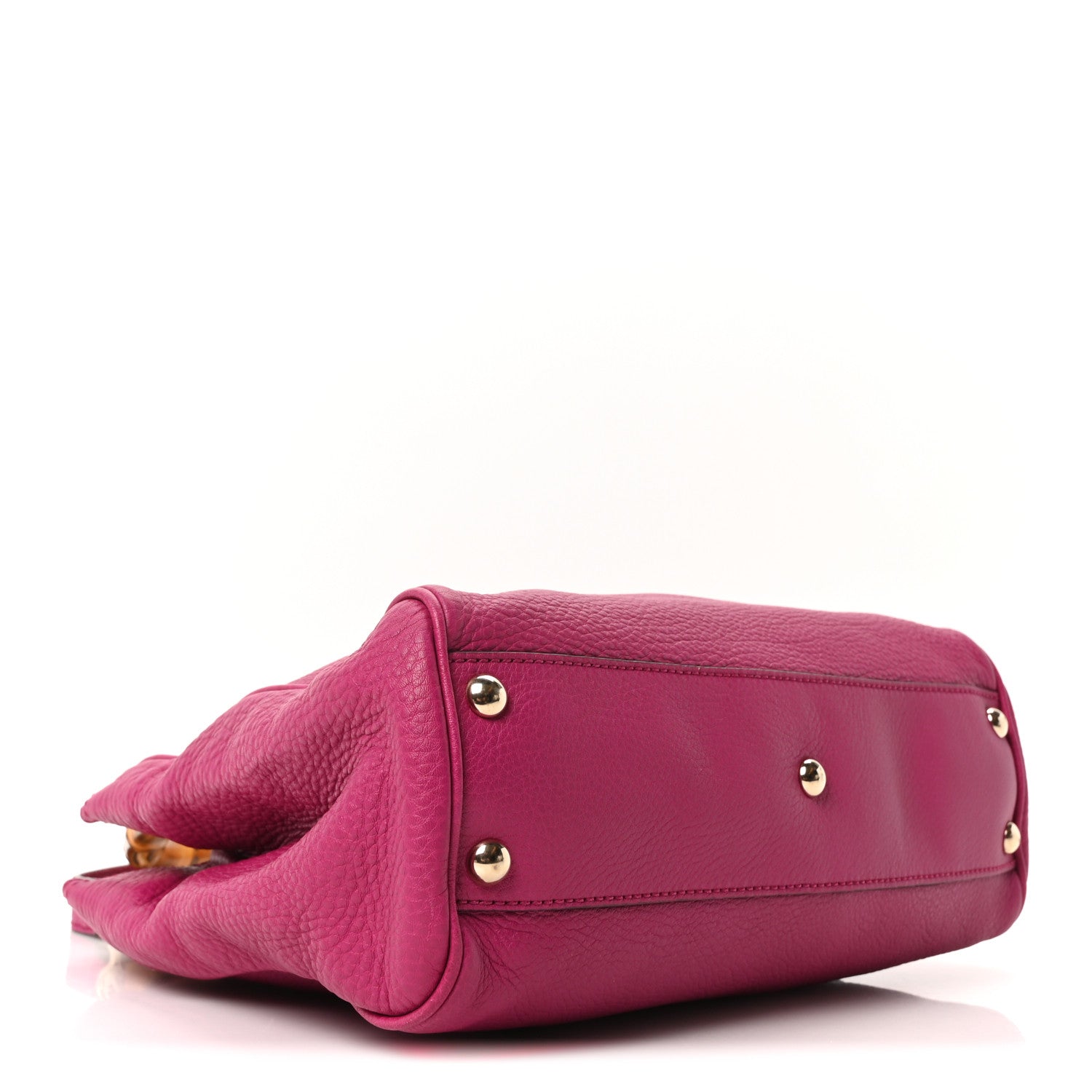 Calfskin Small Bamboo Shopper Tote Bright Bougainvillea