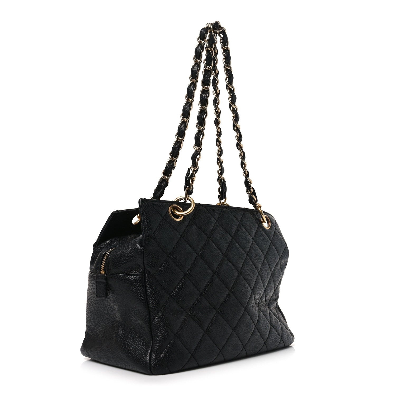 Caviar Quilted Petit Timeless Tote PTT Black