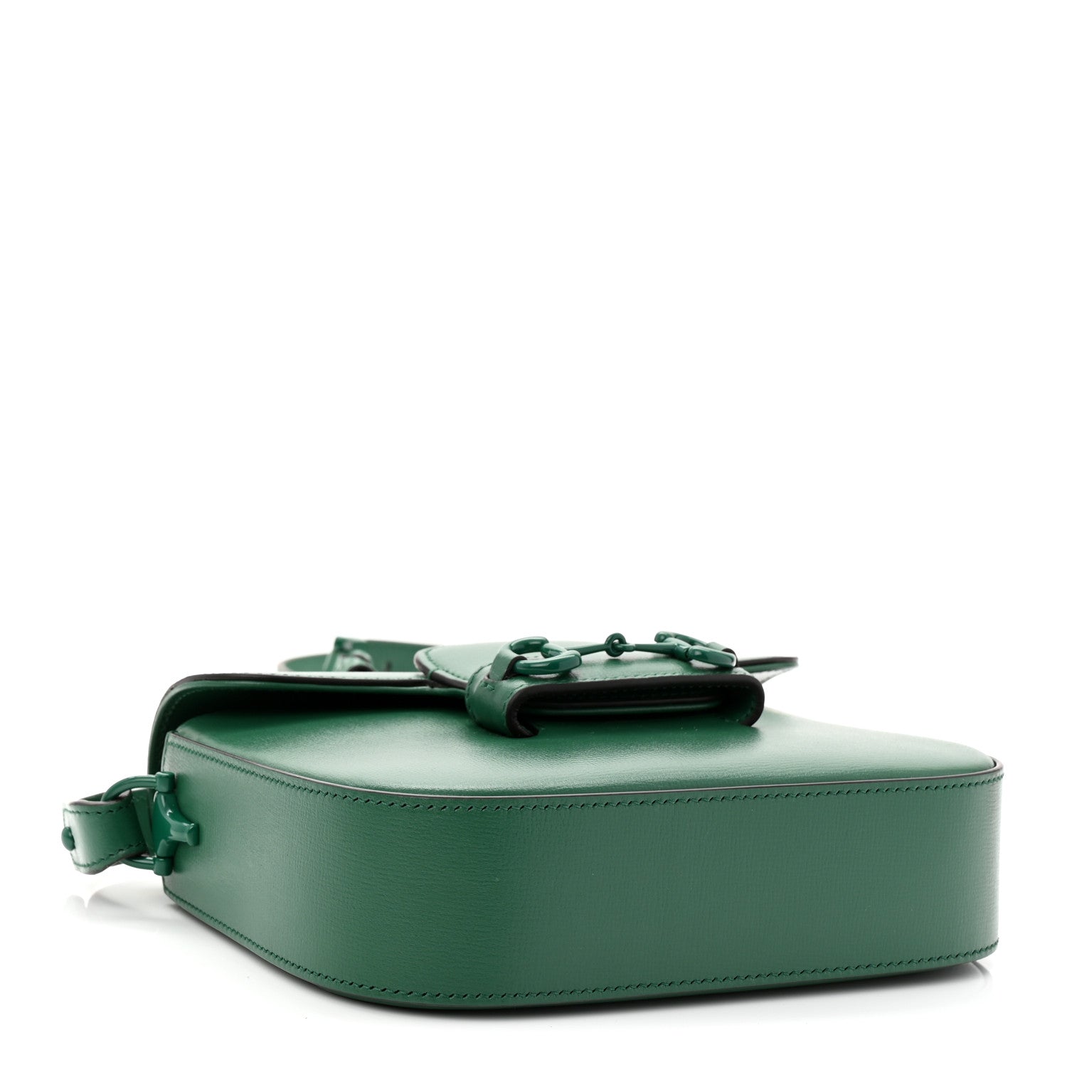 Azalea Calfskin Web Monochrome Horsebit 1955 Shoulder Bag Emerald