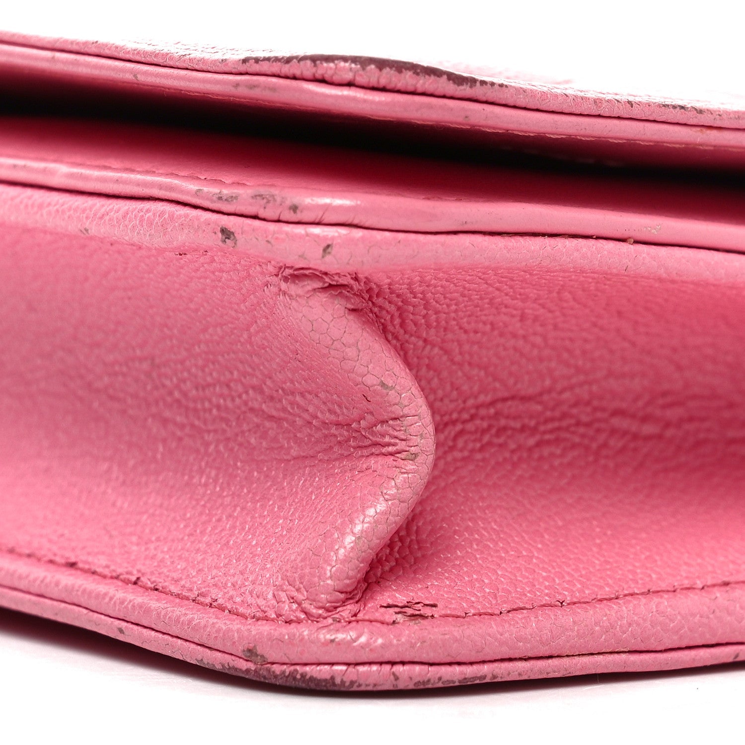 Caviar Quilted Boy Wallet On Chain WOC Light Pink