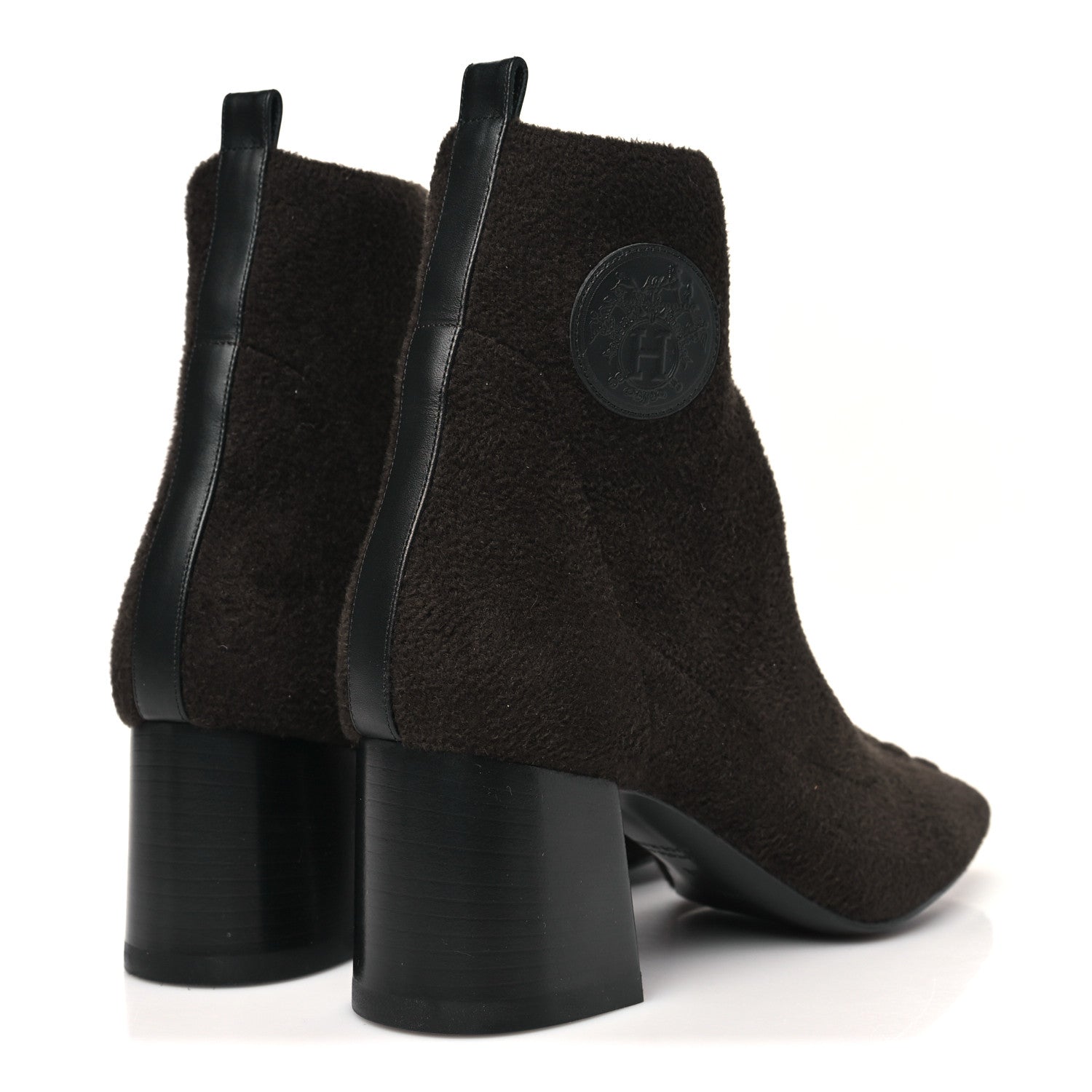 Knit Calfskin Volver 60 Ankle Boots 38 Brown