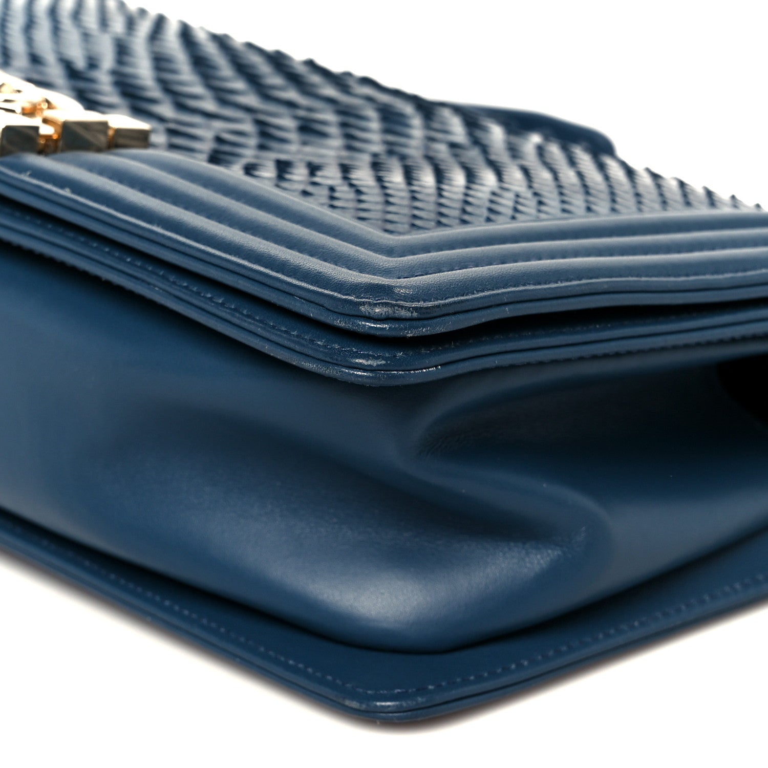 Snakeskin Medium Boy Flap Blue