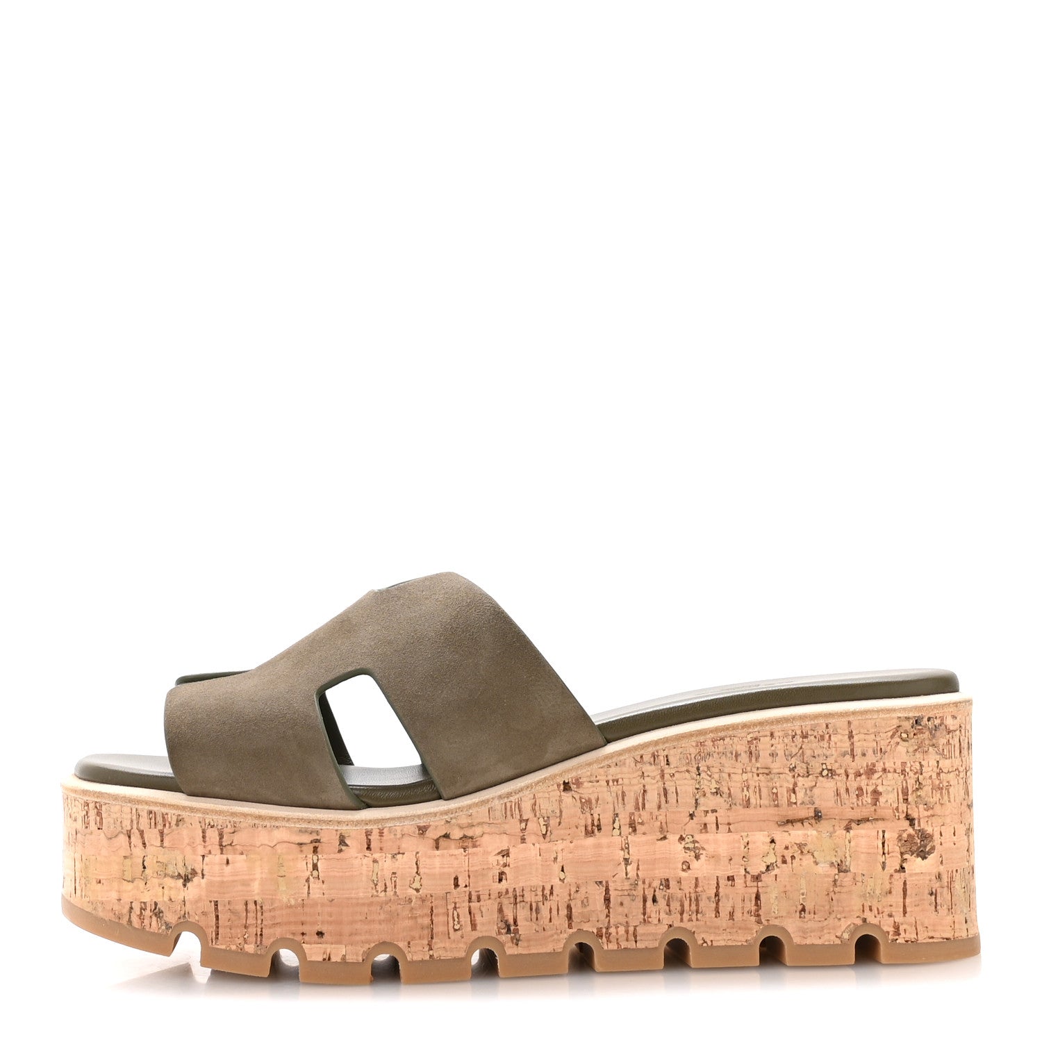 Suede Goatskin Cork Eze 30 Sandals  40 Vert Toundra