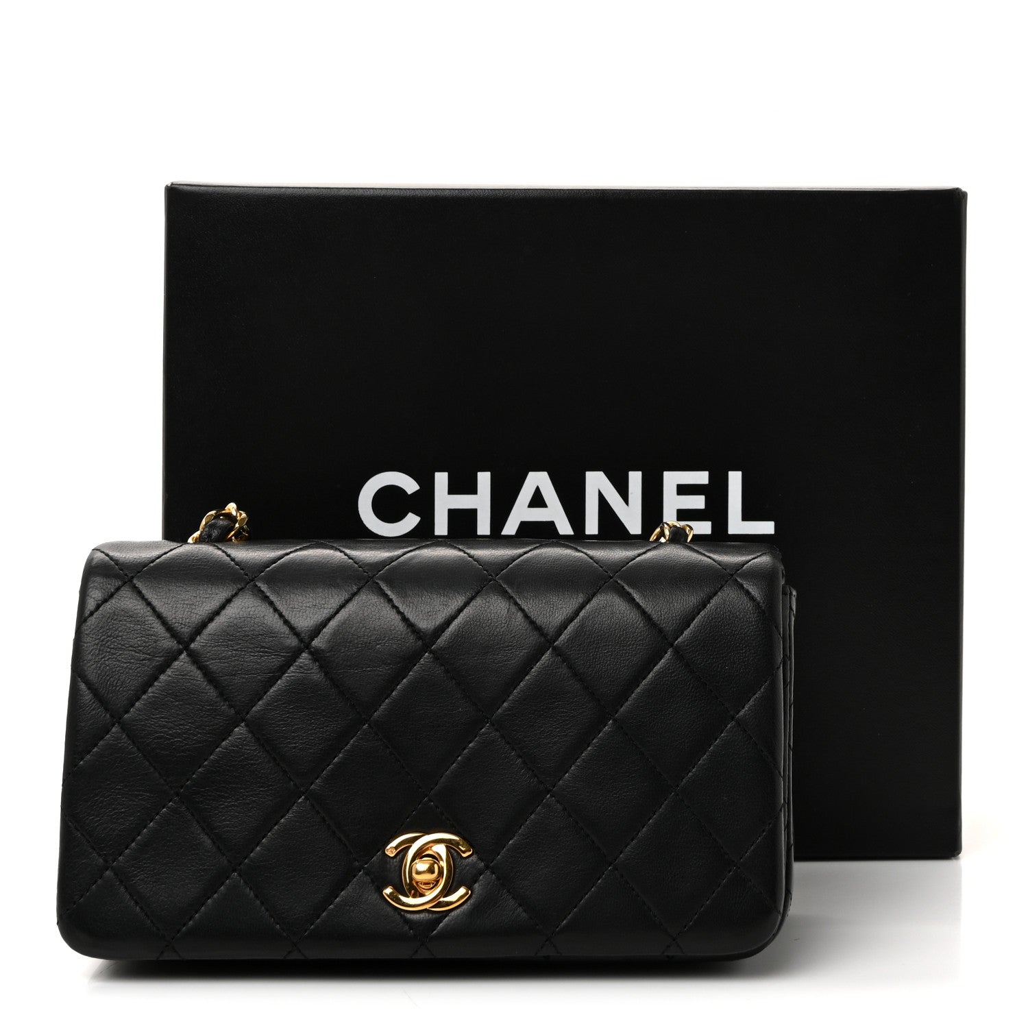 Lambskin Quilted Small Single Flap Black