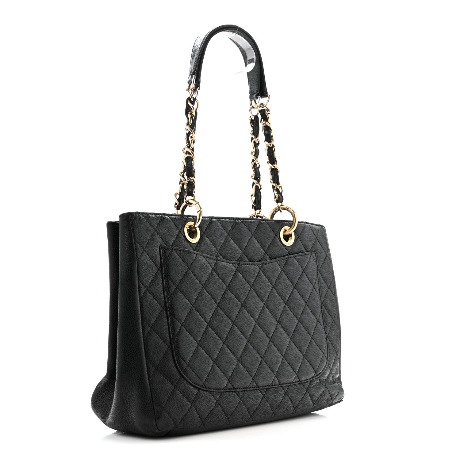 Caviar Quilted Grand Shopping Tote GST Black