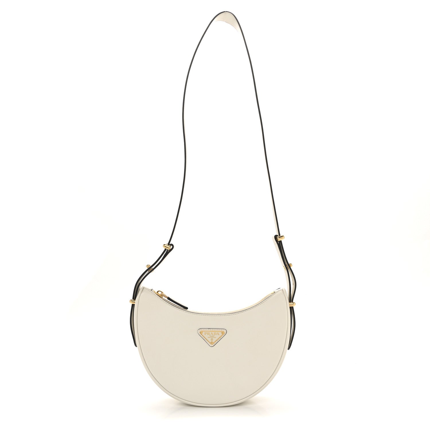 Soft Calfskin Arque Shoulder Bag White
