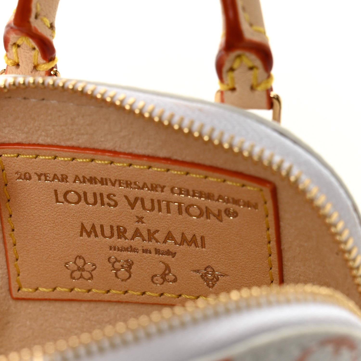 LV x TM Monogram Multicolor Micro Alma Bag Charm White