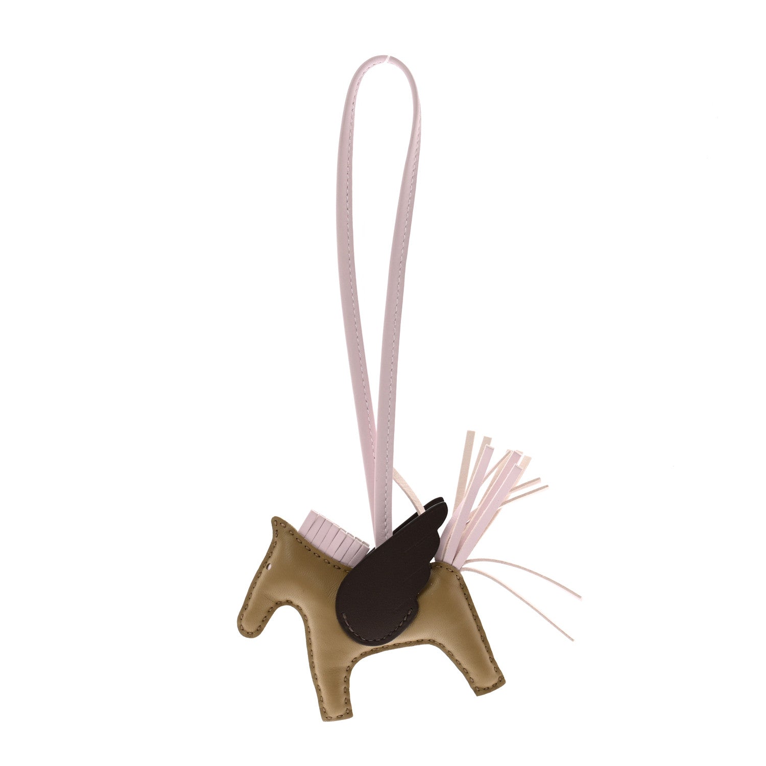 Milo Lambskin Grigri Rodeo Pegase Horse Bag Charm PM Beige Marfa Mauve Pale Moka
