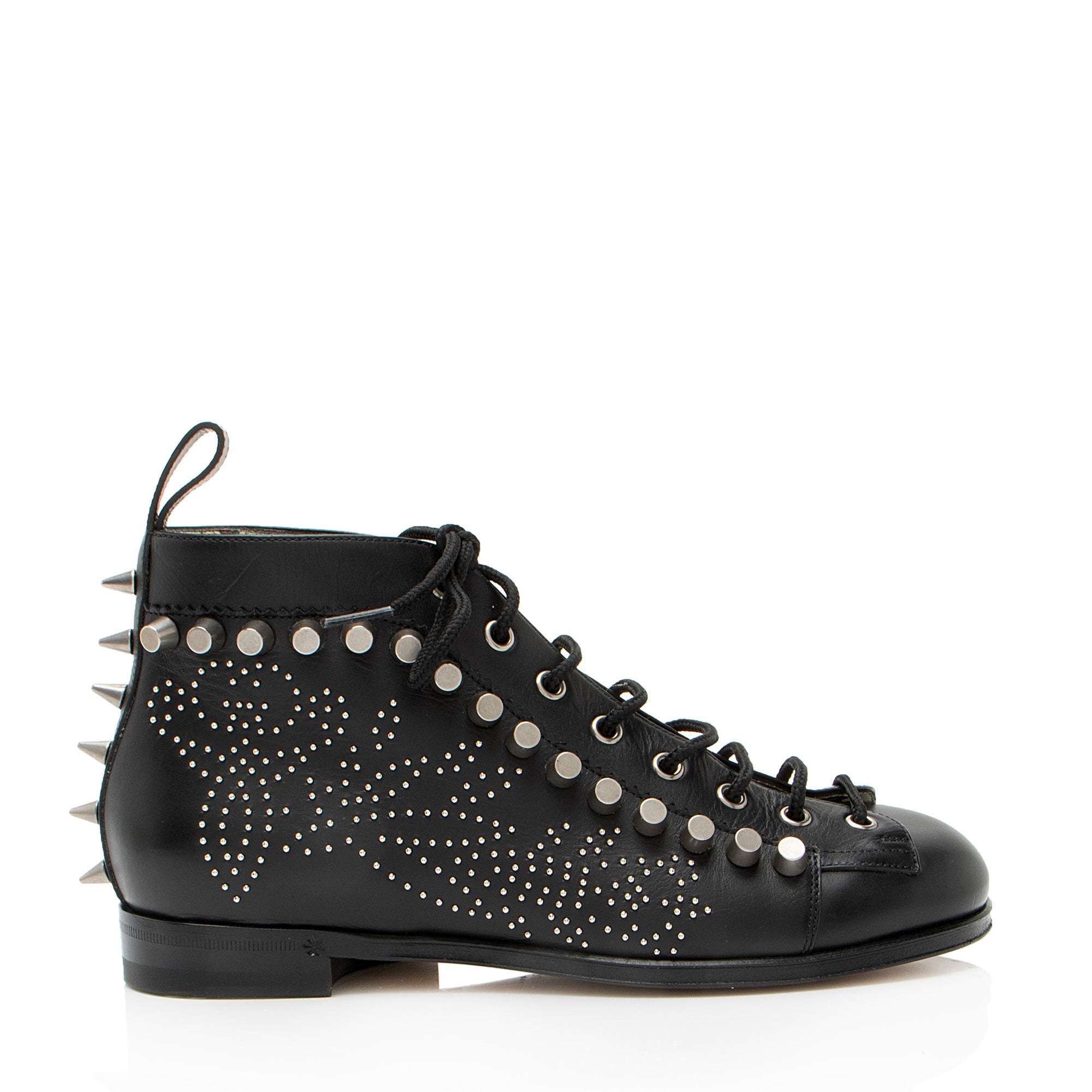 Women's Gucci Calfskin Studded Jakarta Brogue Ankle Boots - Size 8 / 38