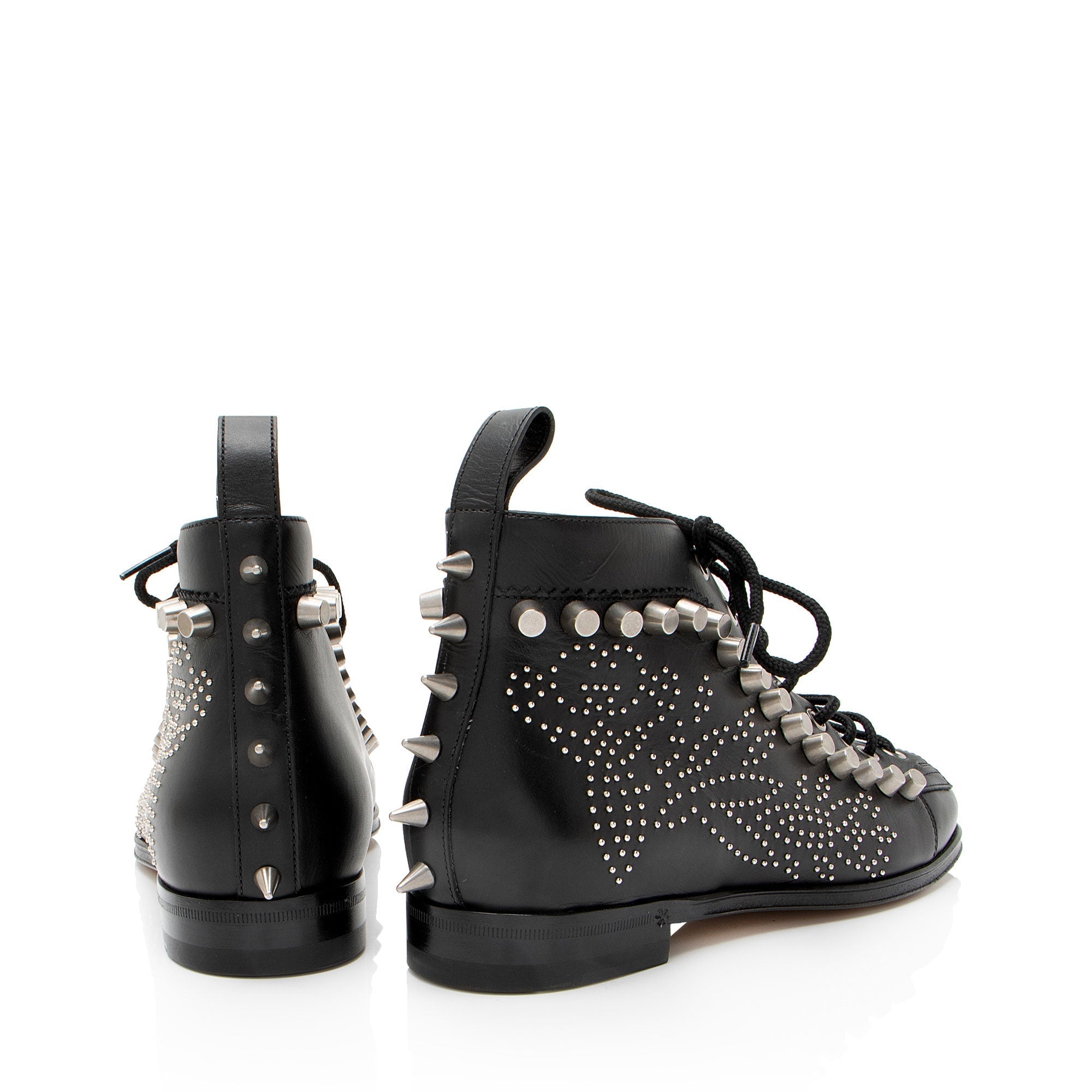 Women's Gucci Calfskin Studded Jakarta Brogue Ankle Boots - Size 8 / 38