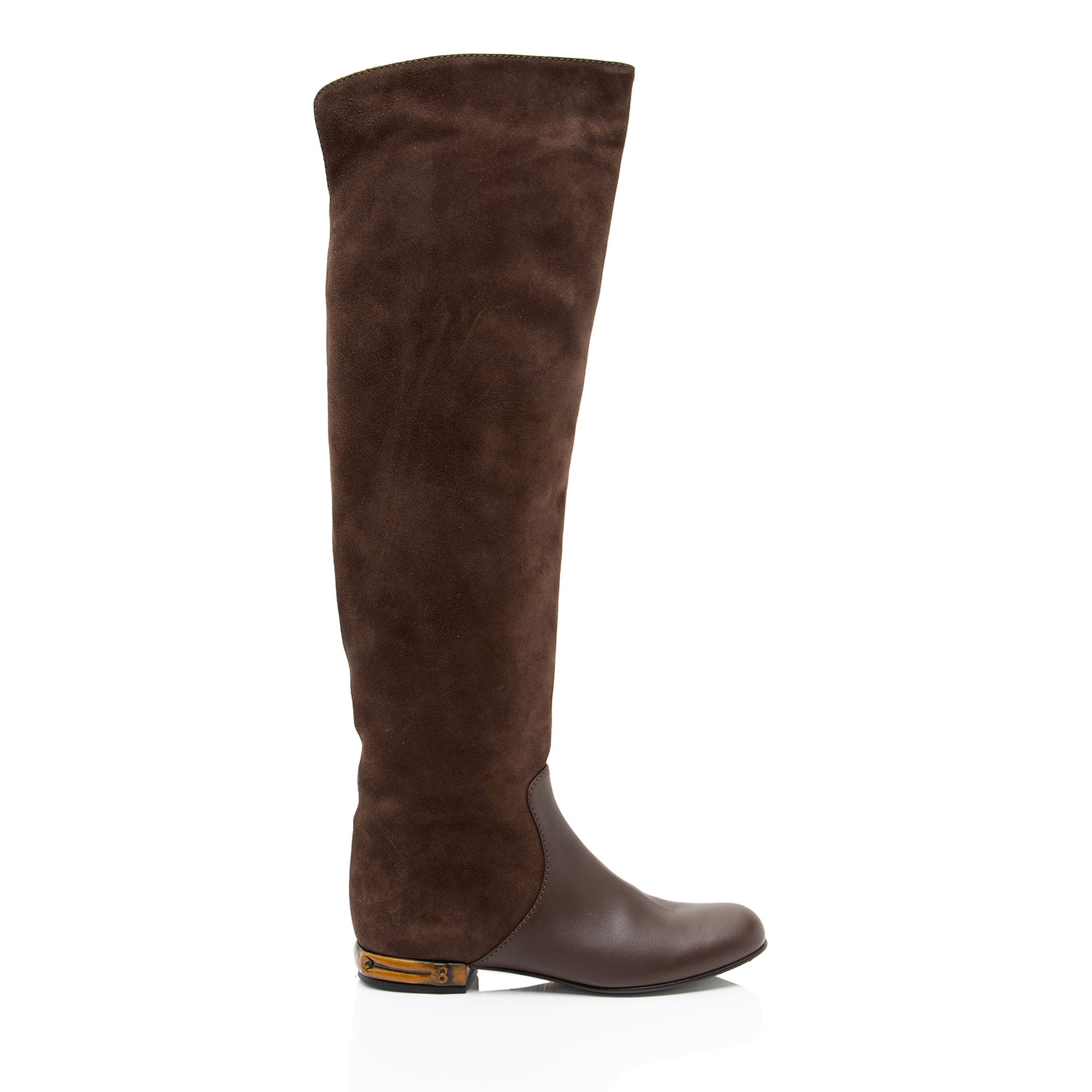 Women's Gucci Suede Leather Bamboo Heel Knee High Boots - Size 6 / 36