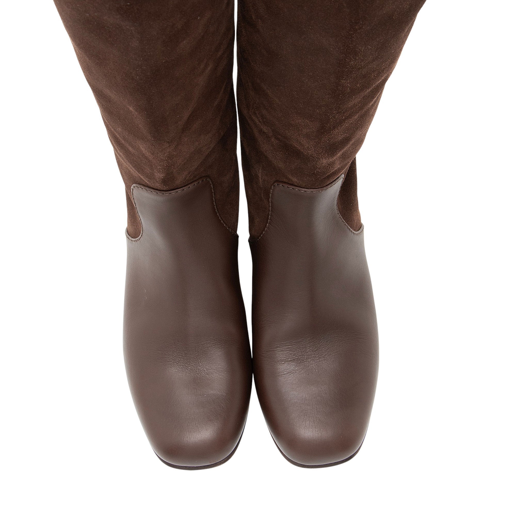 Women's Gucci Suede Leather Bamboo Heel Knee High Boots - Size 6 / 36