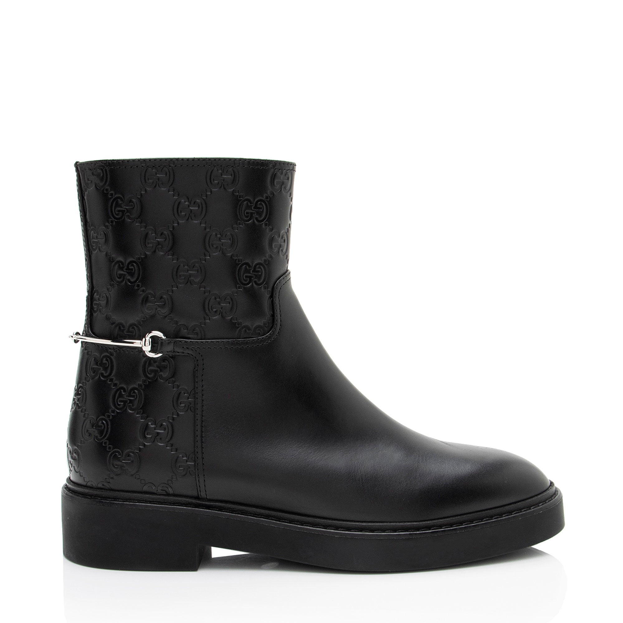 Women's Gucci Guccissima Leather Horsebit Ankle Boots - Size 8 / 38