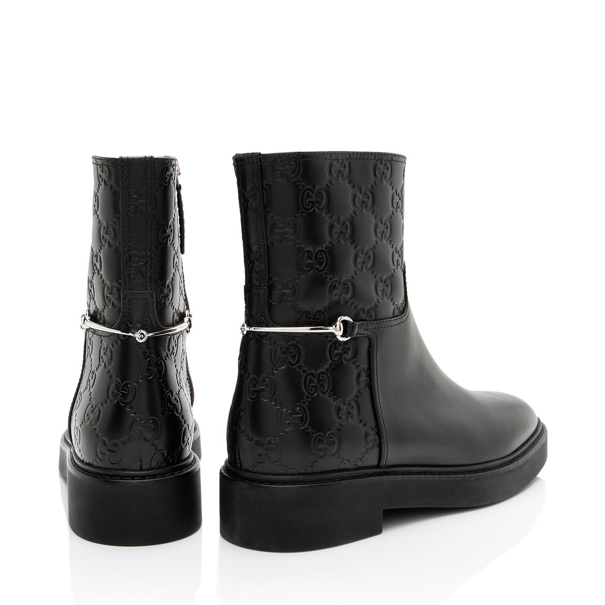 Women's Gucci Guccissima Leather Horsebit Ankle Boots - Size 8 / 38